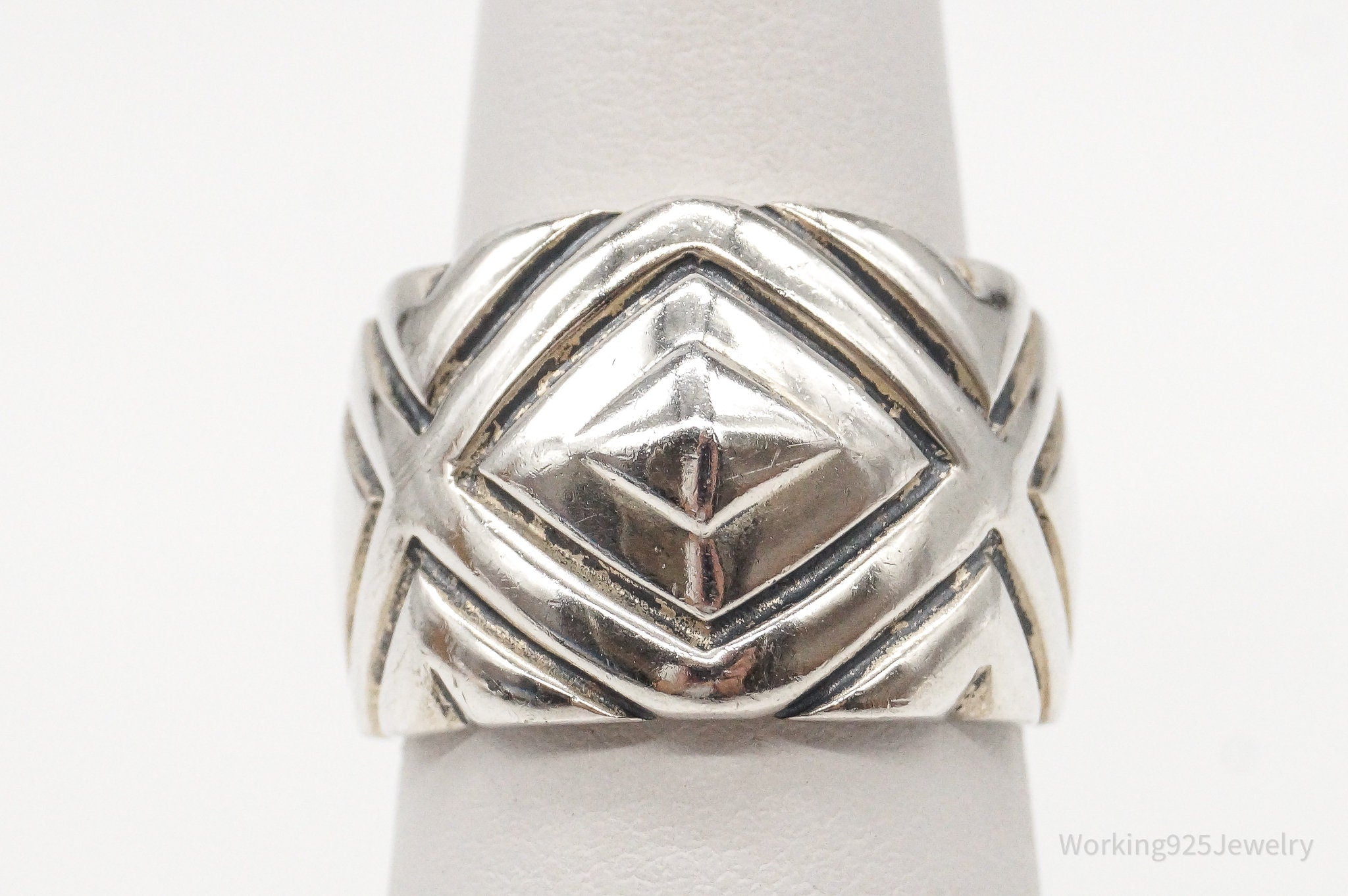 Vintage Sleek Design Sterling Silver Band Ring - Size 7.25