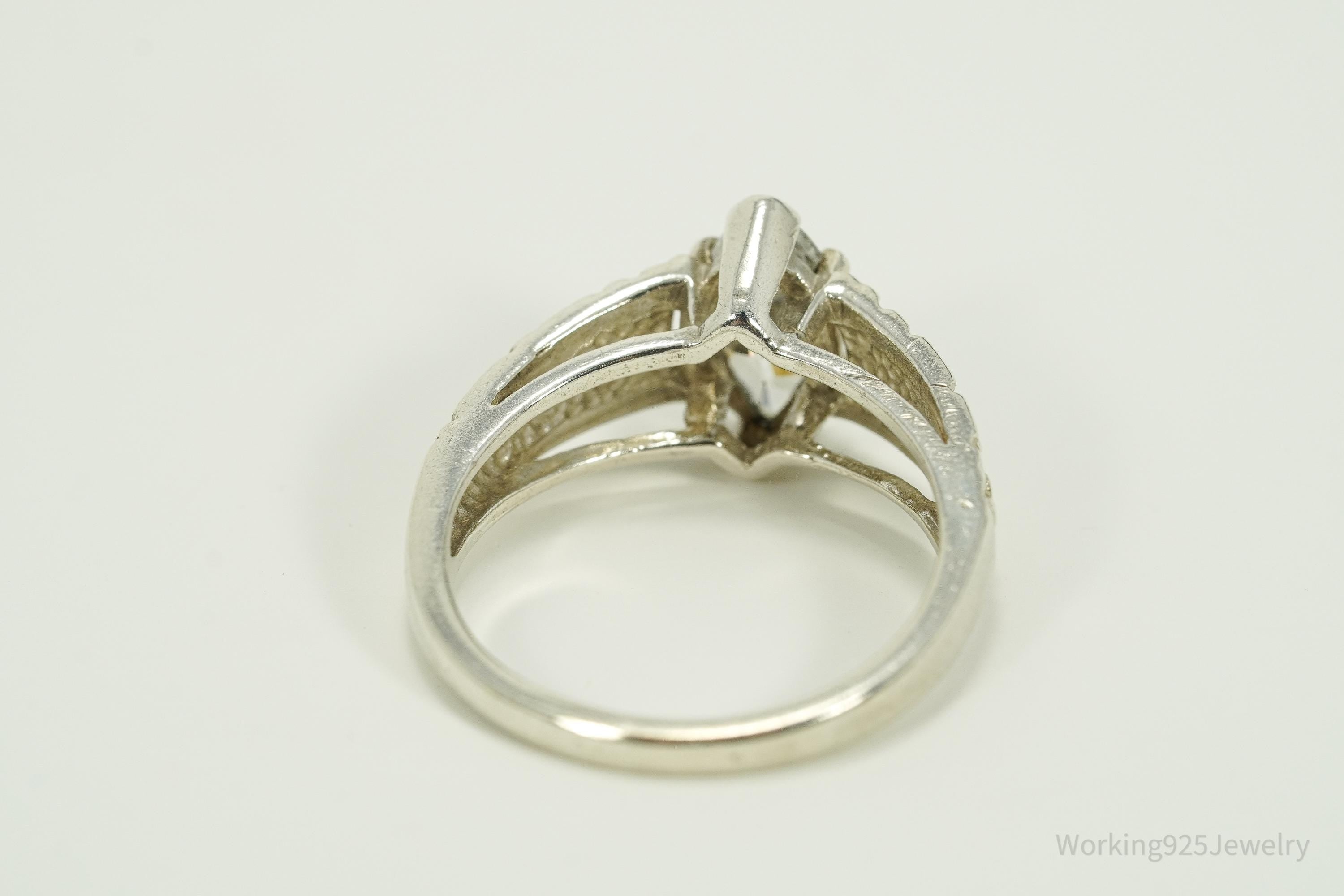 Vintage KABANA Cubic Zirconia Sterling Silver Ring - Size 7