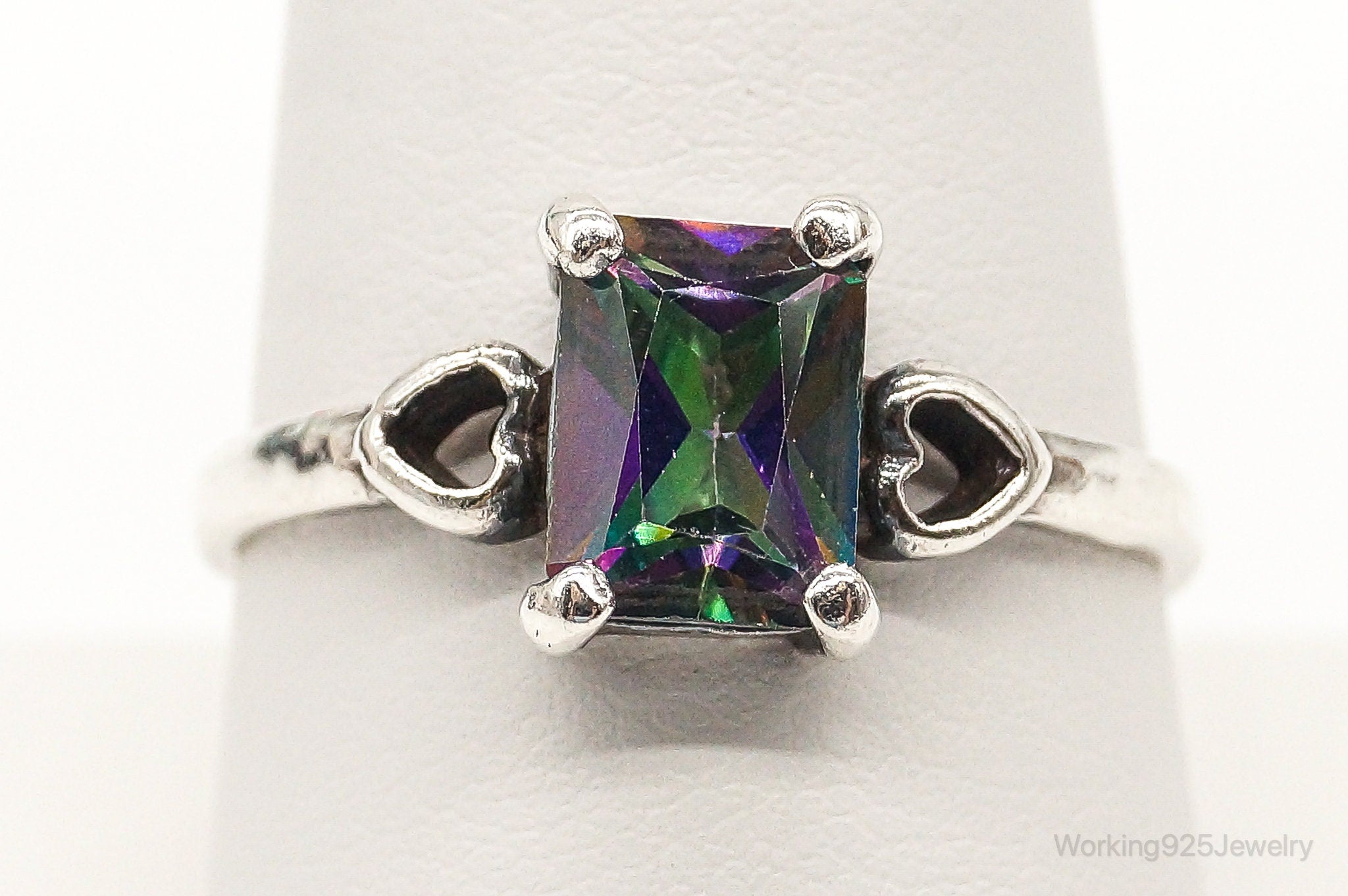 Vintage Mystic Topaz Sterling Silver Ring - Size 9.25