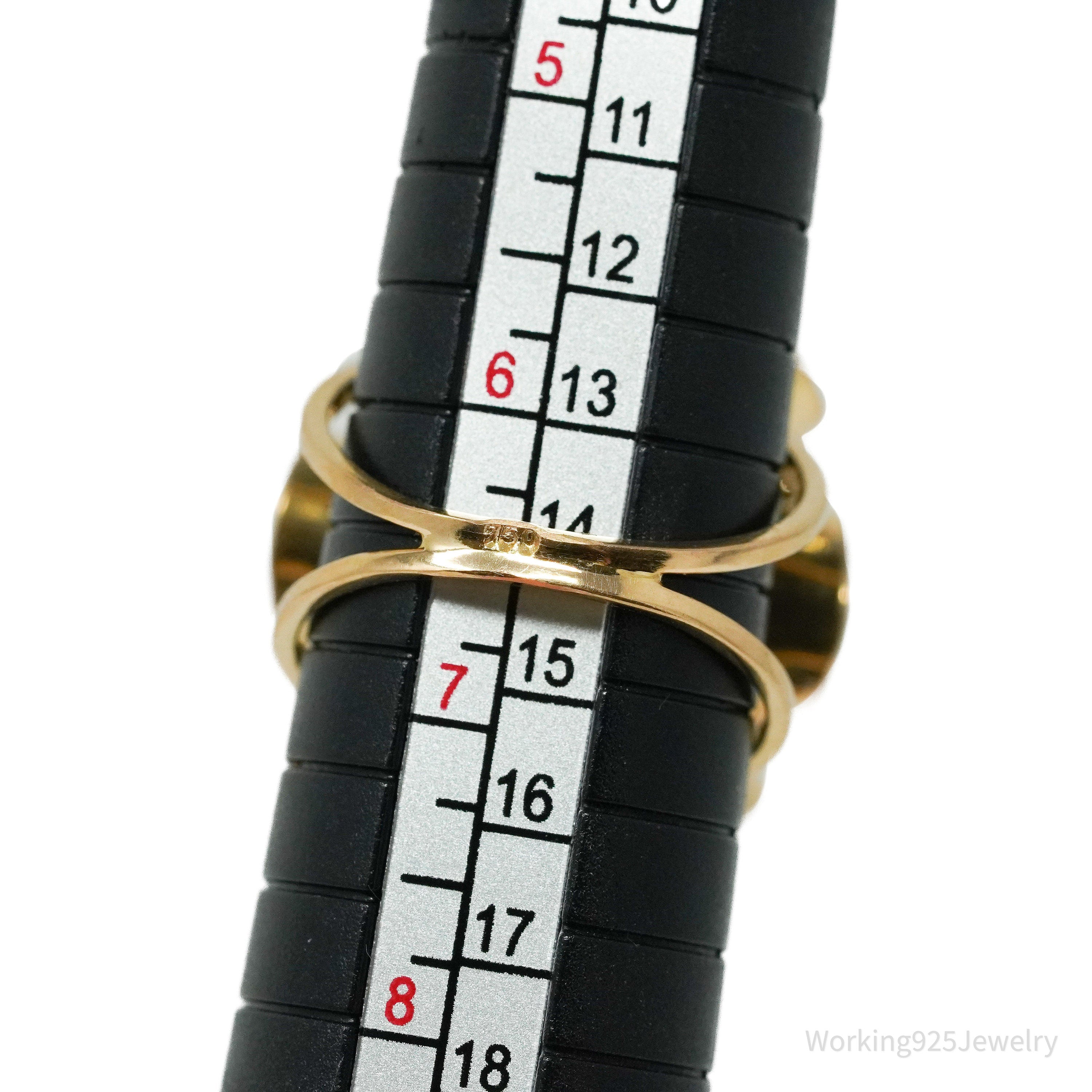 18K Yellow Gold Smoky Quartz Ring - Size 6.5