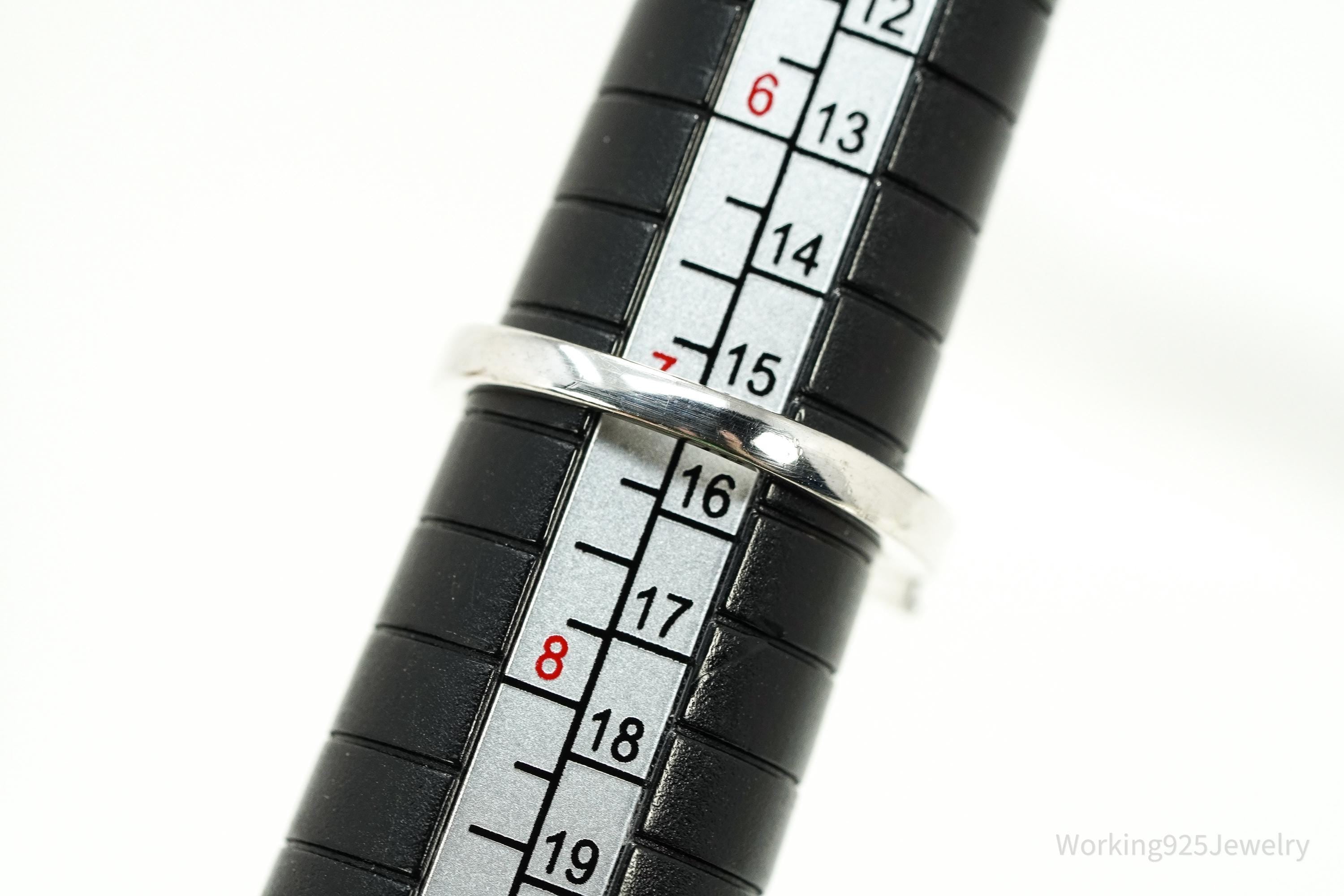 Vintage Rainbow Multi Gemstone Sterling Silver Band Ring – Size 7