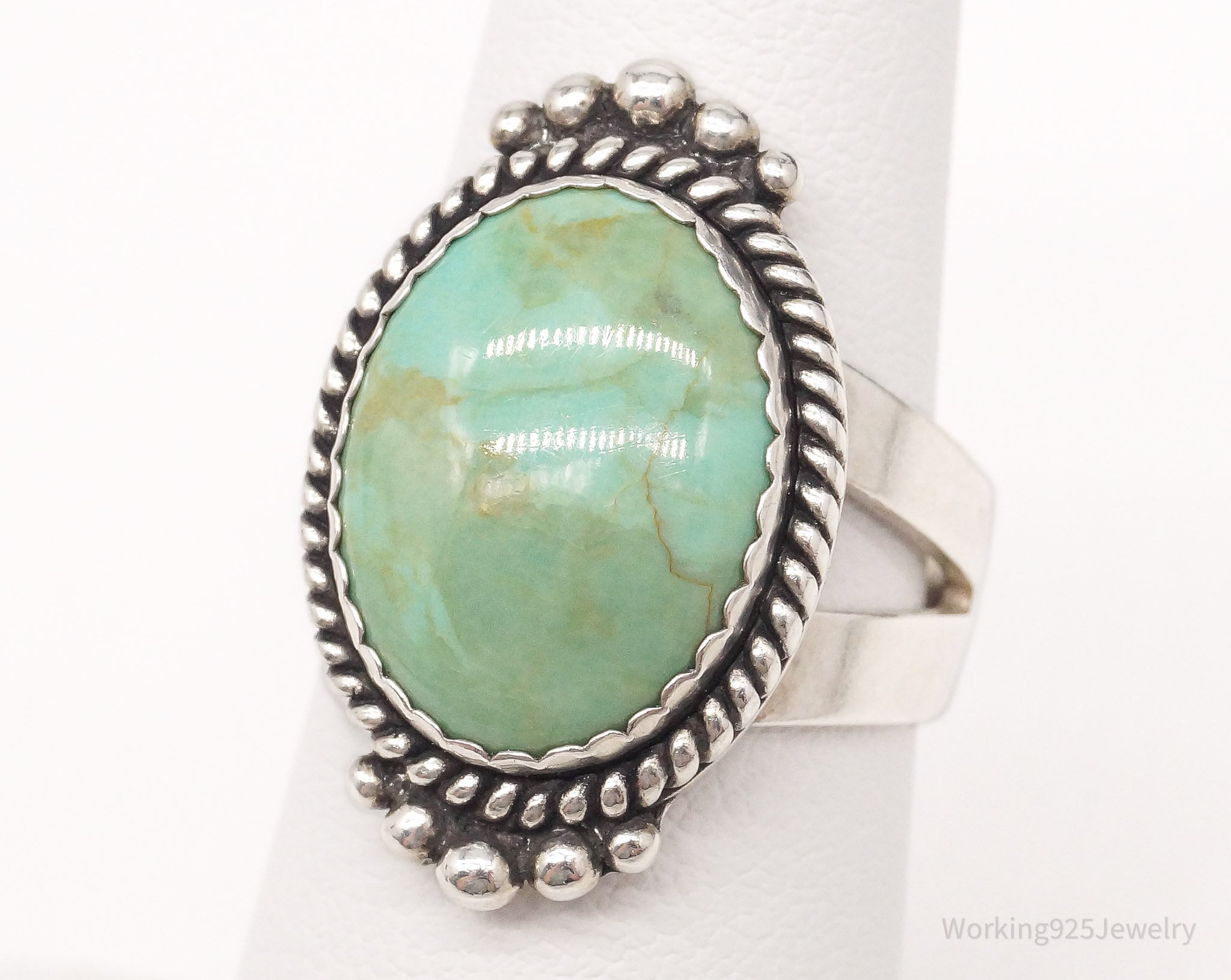 VTG Southwestern Carolyn Pollack Turquoise Sterling Silver Ring Size 6