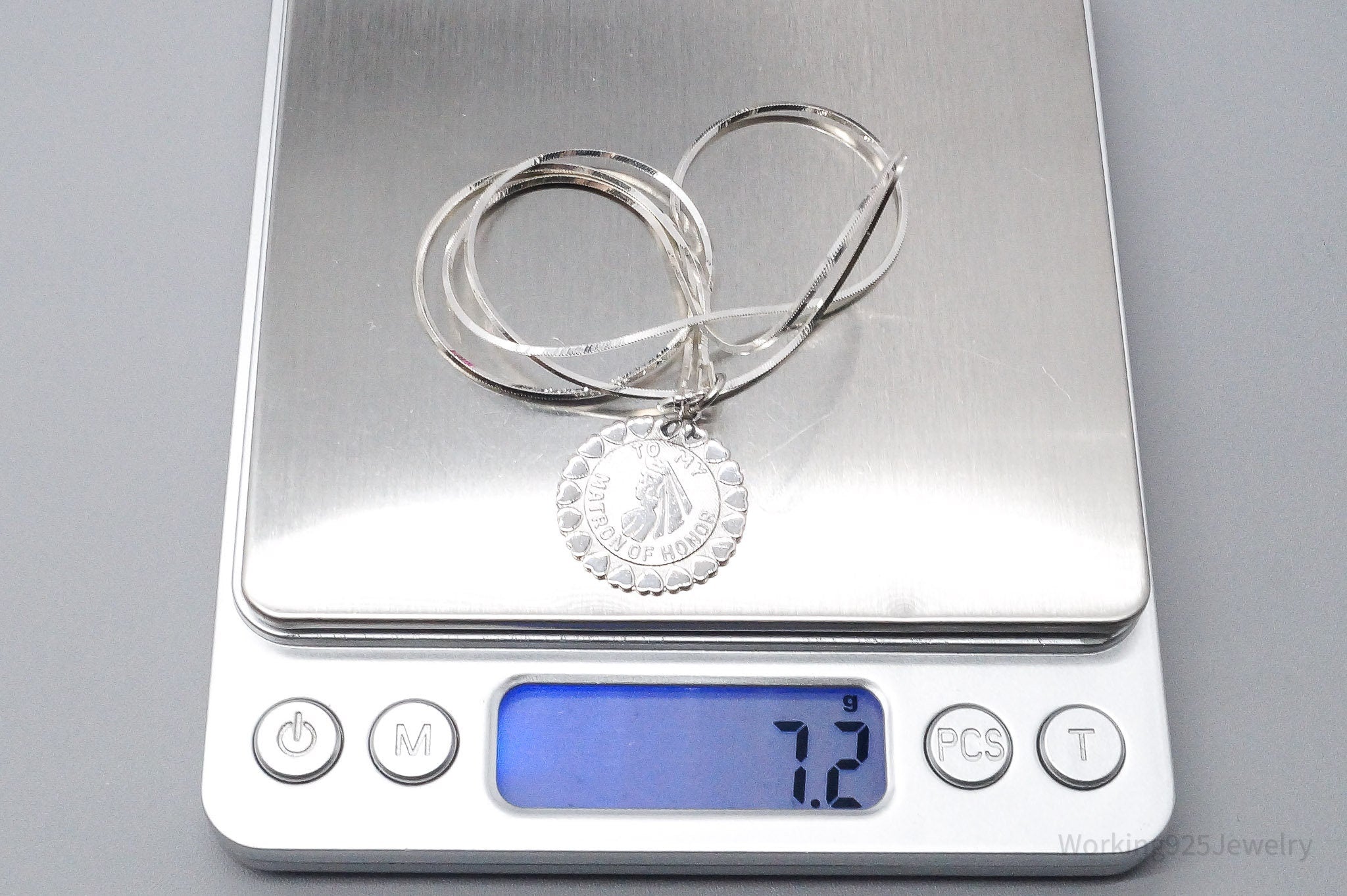 Vintage Maid Of Honor Sterling Silver Necklace 20"