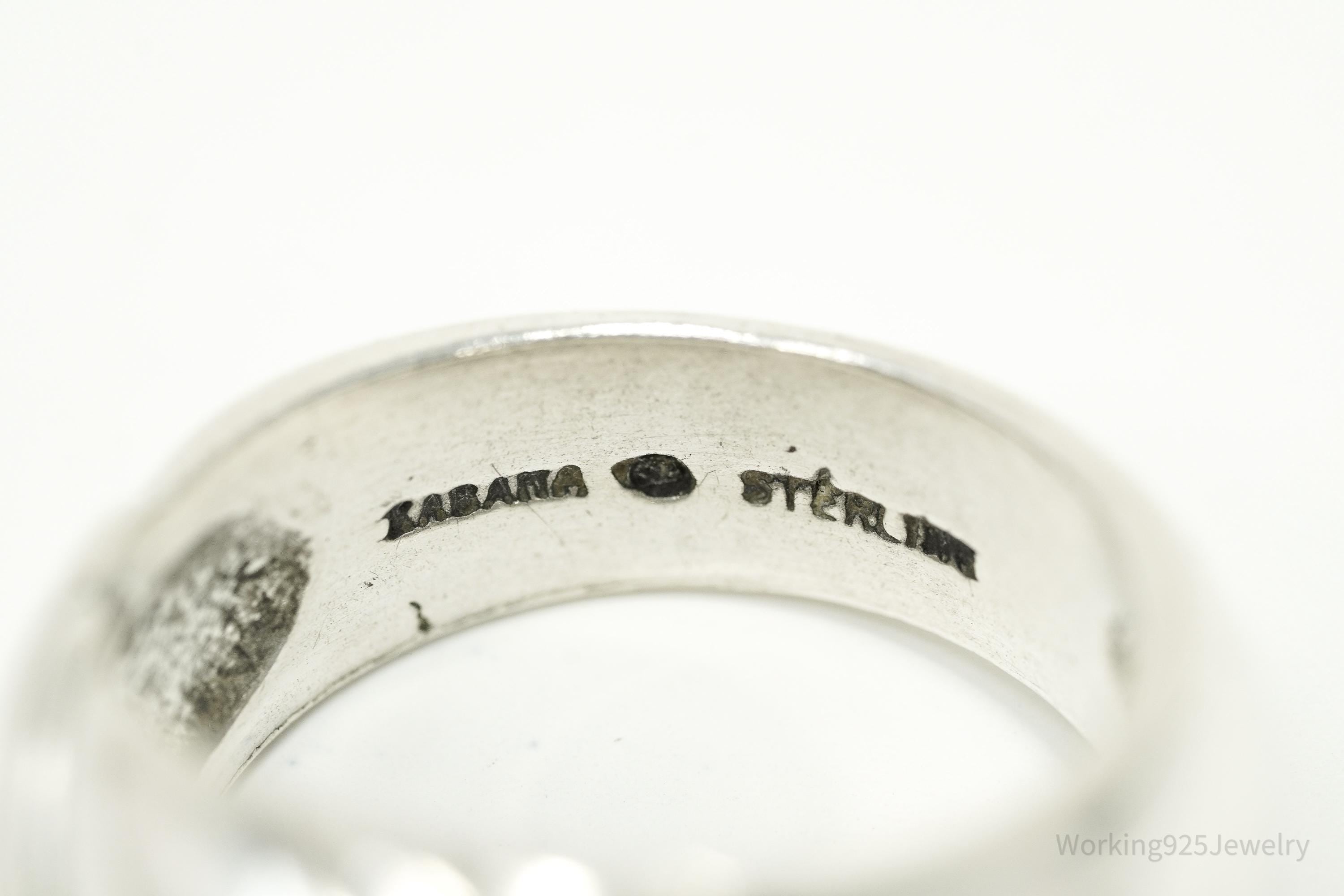 Vintage Designer Kabana Puffy Style Sterling Silver Ring - Size 7