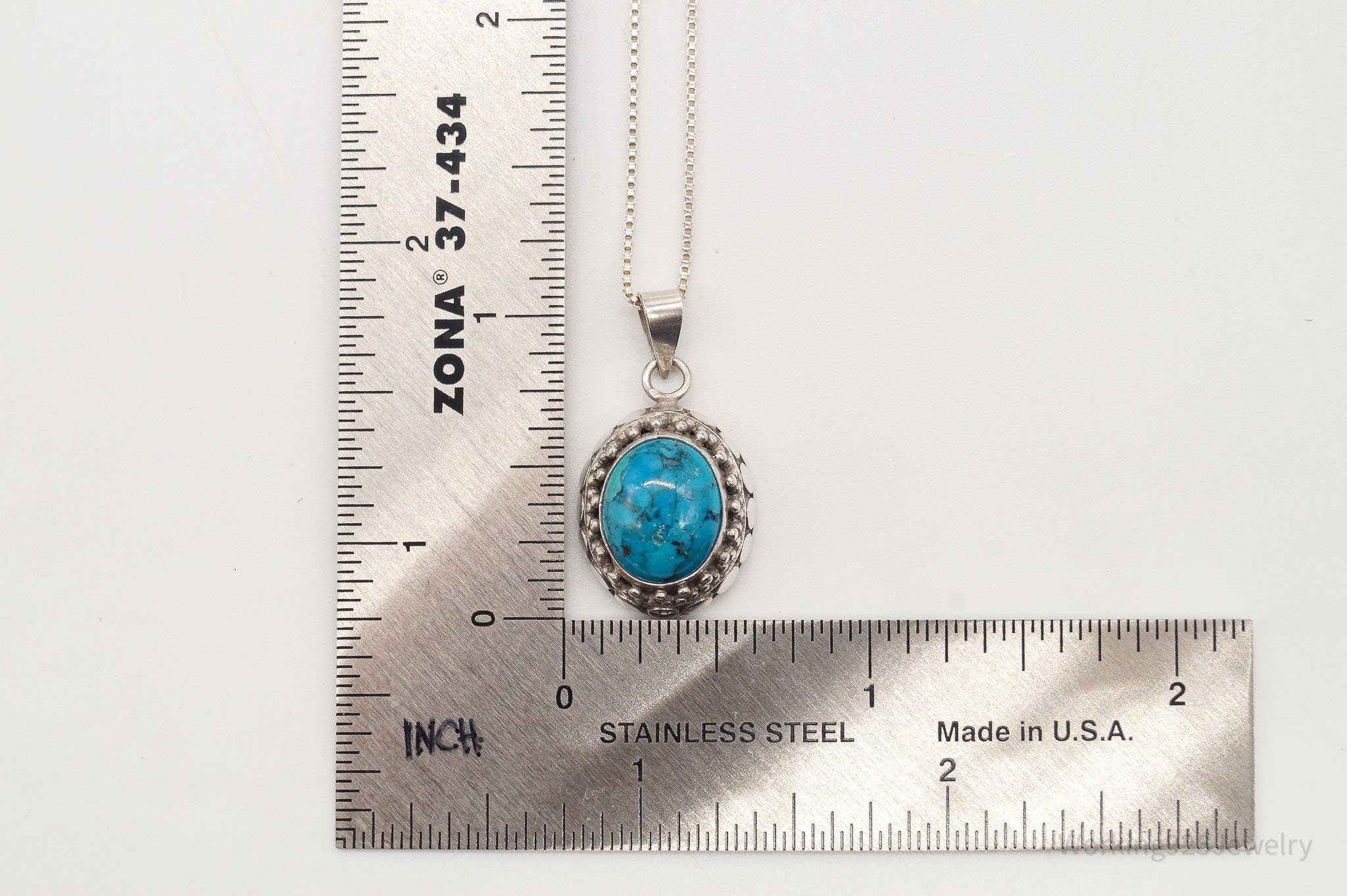 Vintage Turquoise Bali Style Sterling Silver Necklace