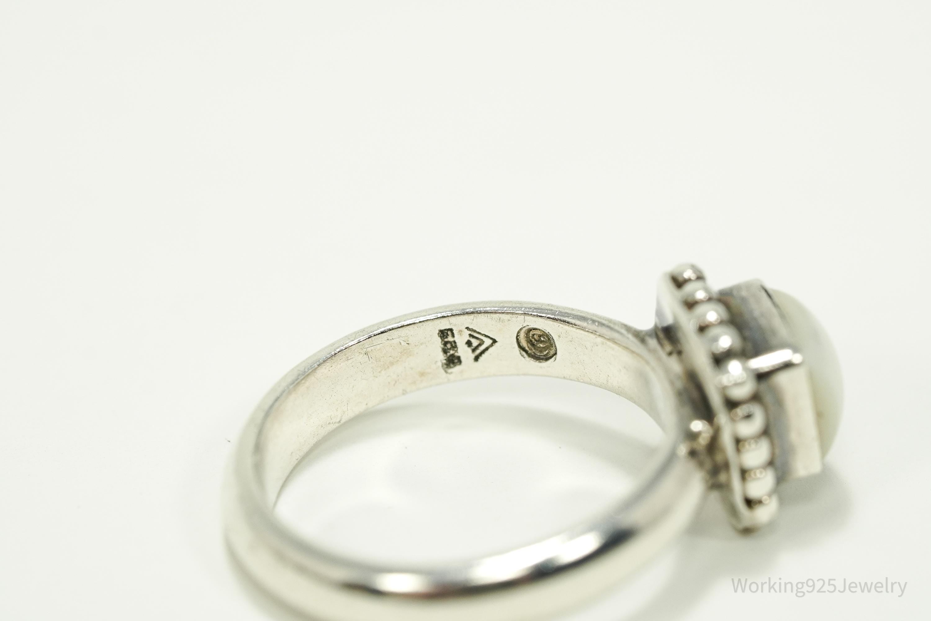 Vintage Silpada Pearl Retired Sterling Silver Ring - Size 7