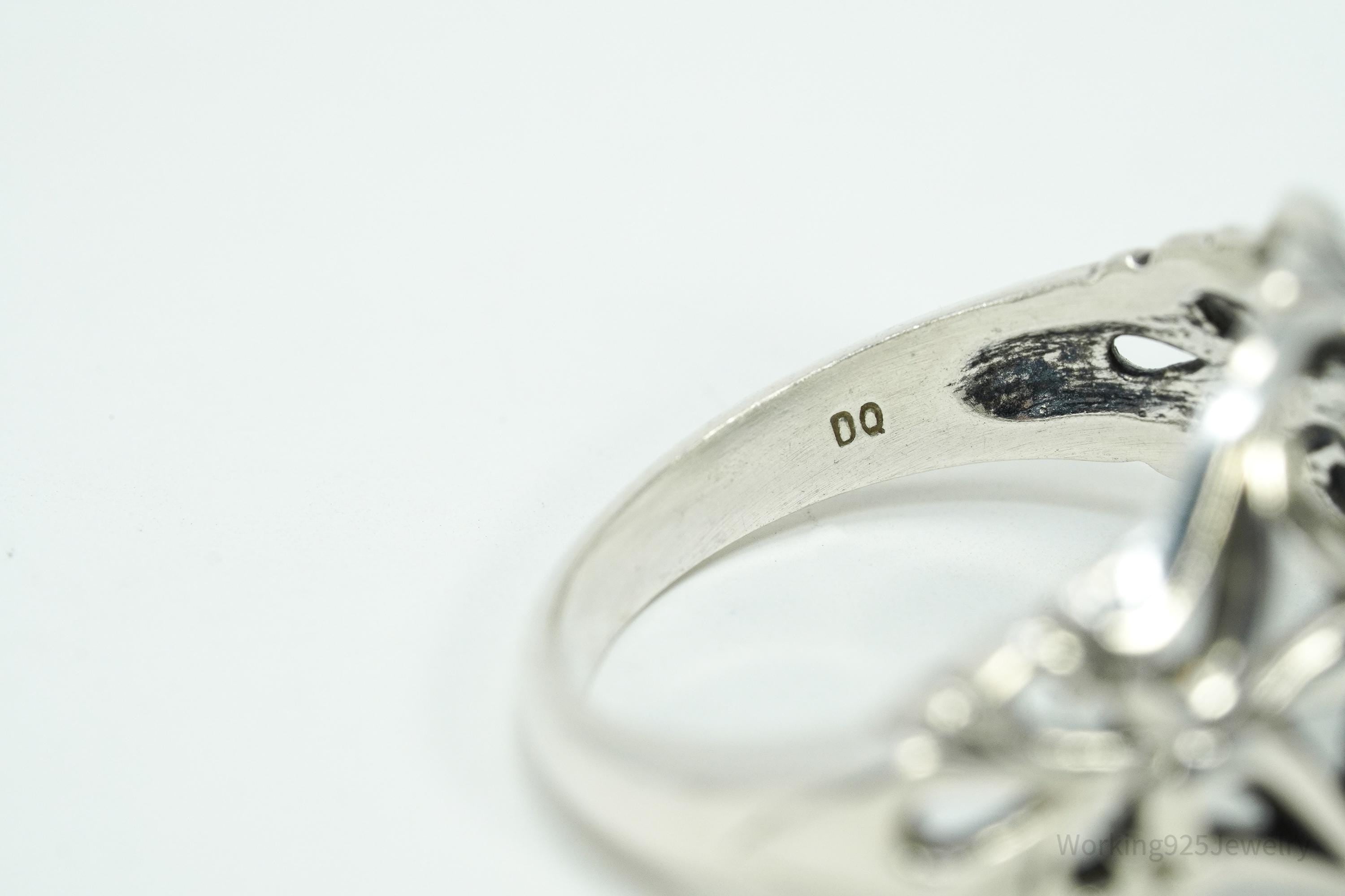 Vintage KABANA Diamonique Cubic Zirconia Sterling Silver Ring - Size 7