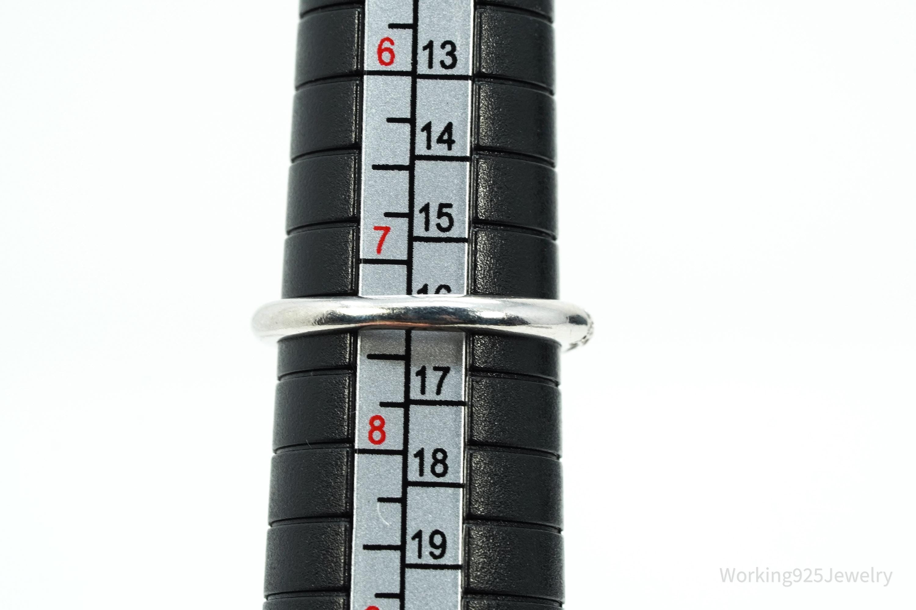 Vintage Druzy Quartz Sterling Silver Ring - Size 7.25