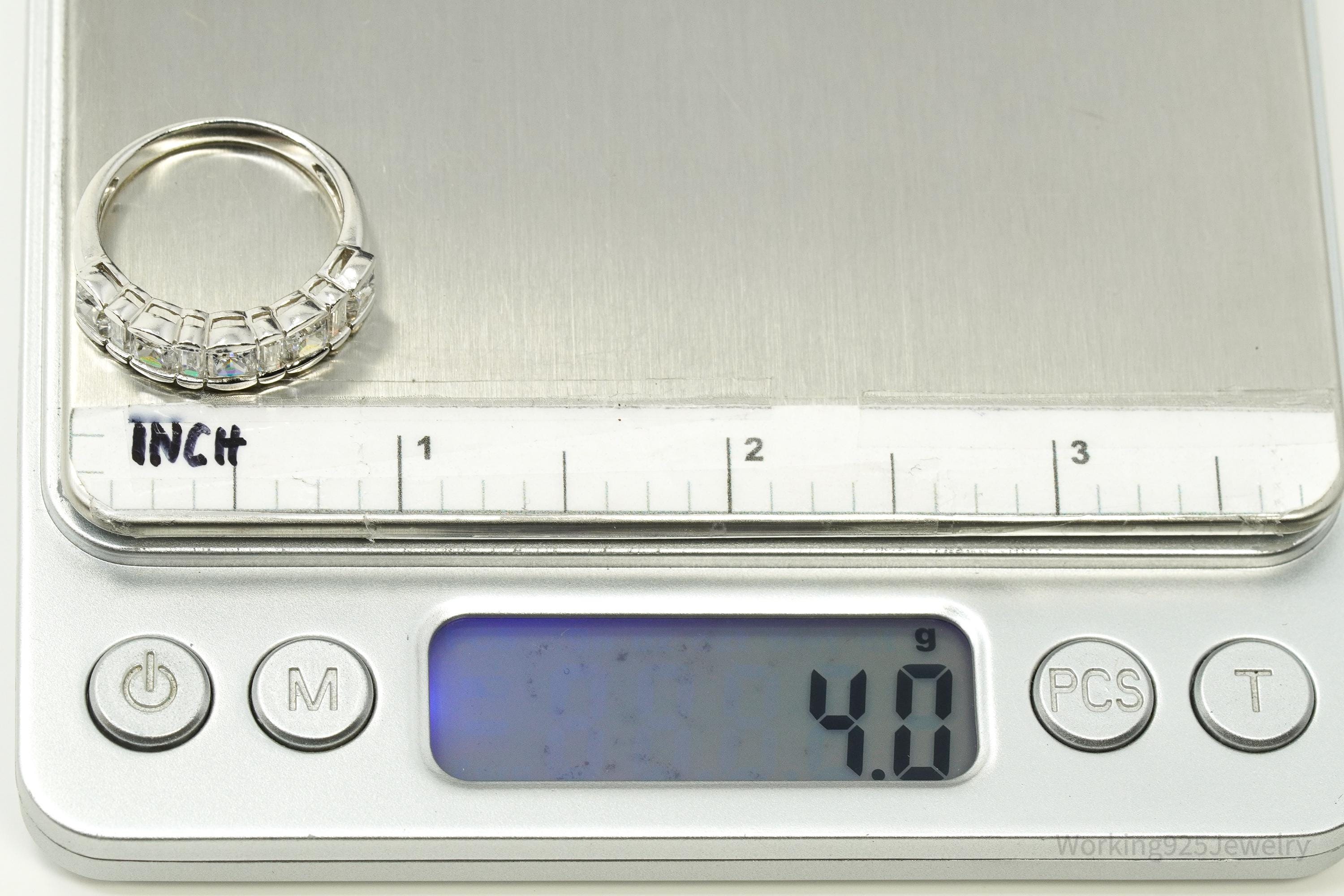 Vintage MEDA Cubic Zirconia Sterling Silver Ring - Size 8.75