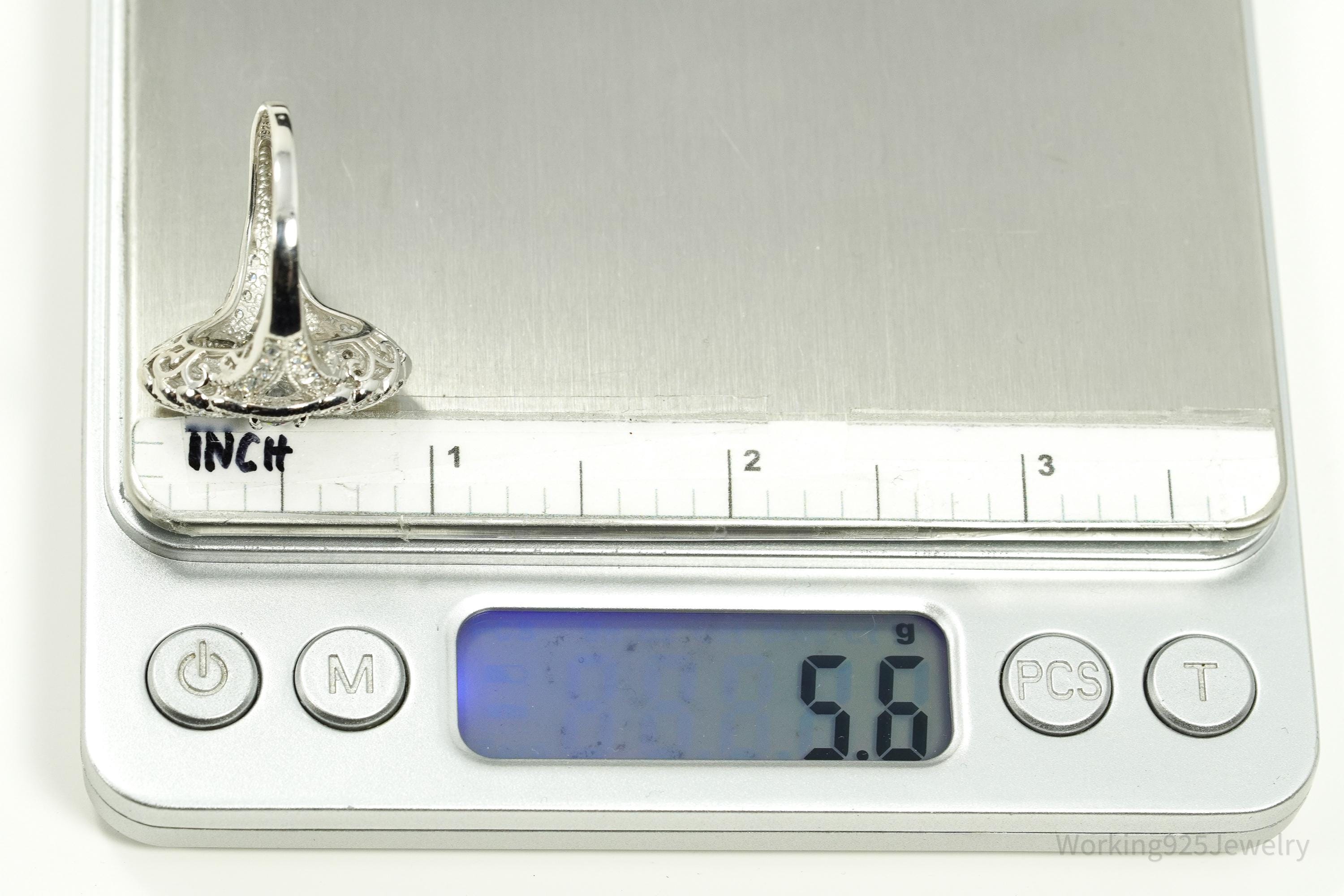 Designer STAUER Cubic Zirconia Sterling Silver Ring - Size 9.5