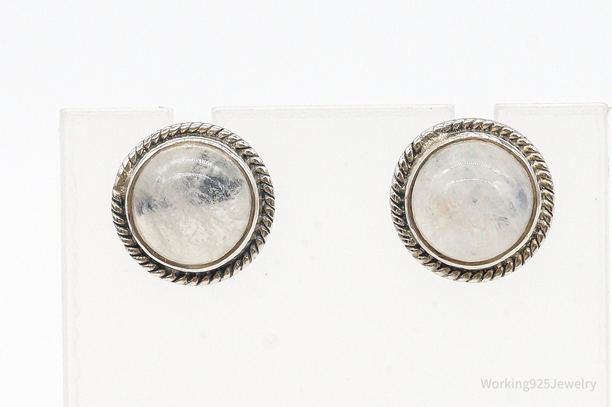 Vintage Moonstone Sterling Silver Earrings