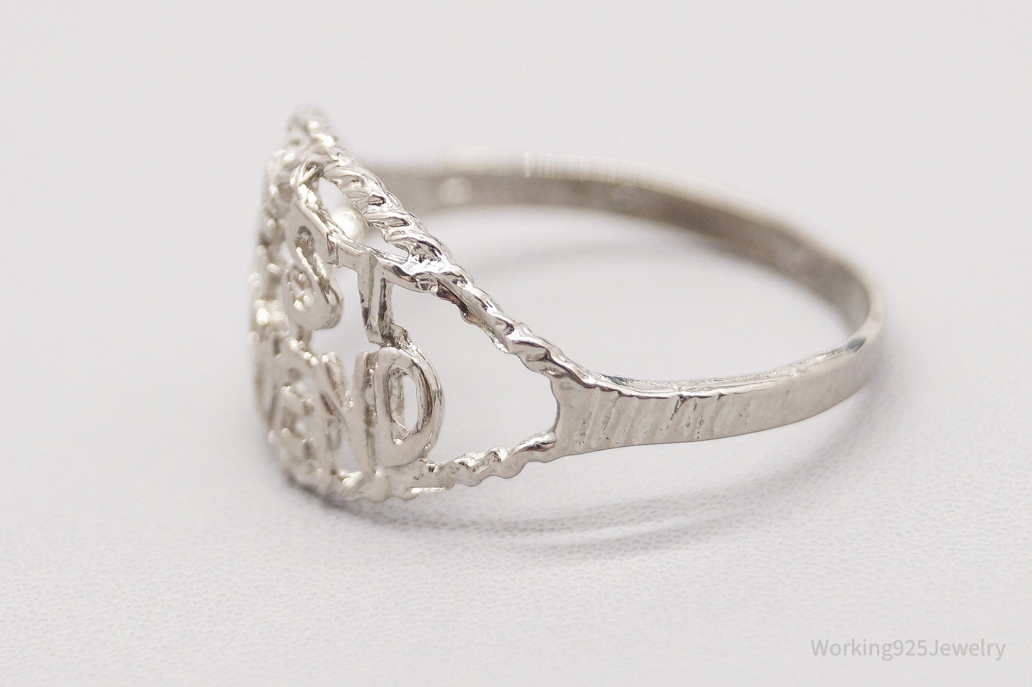 Vintage "Best Friends" Sterling Silver Ring - Size 8.25