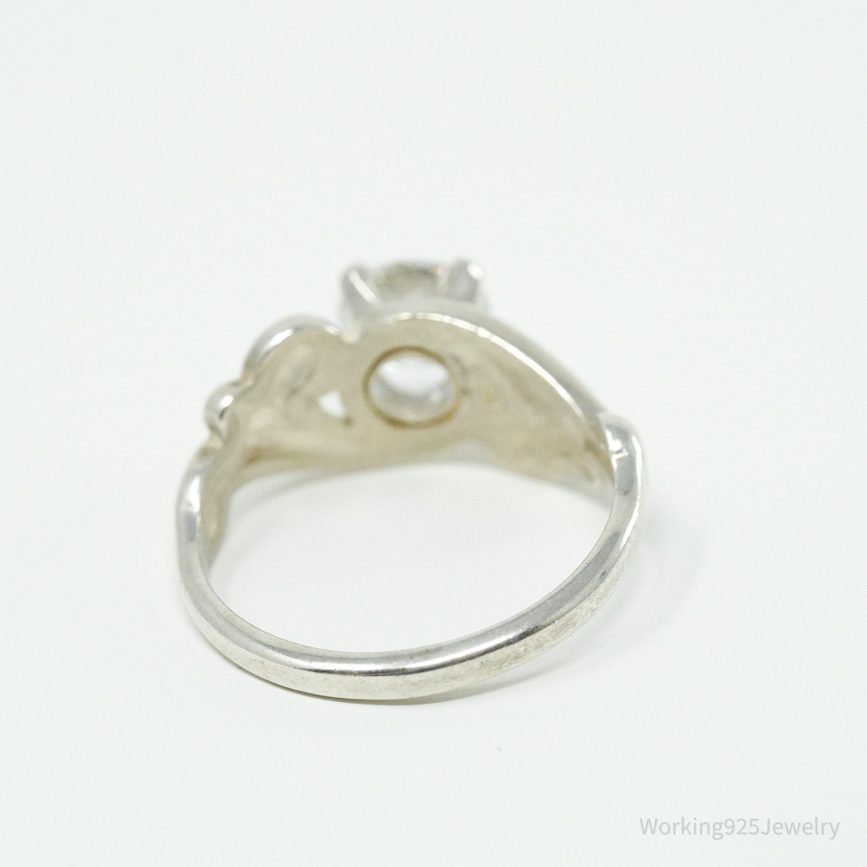 Vintage KABANA Diamonique Cubic Zirconia Sterling Silver Ring - Size 5