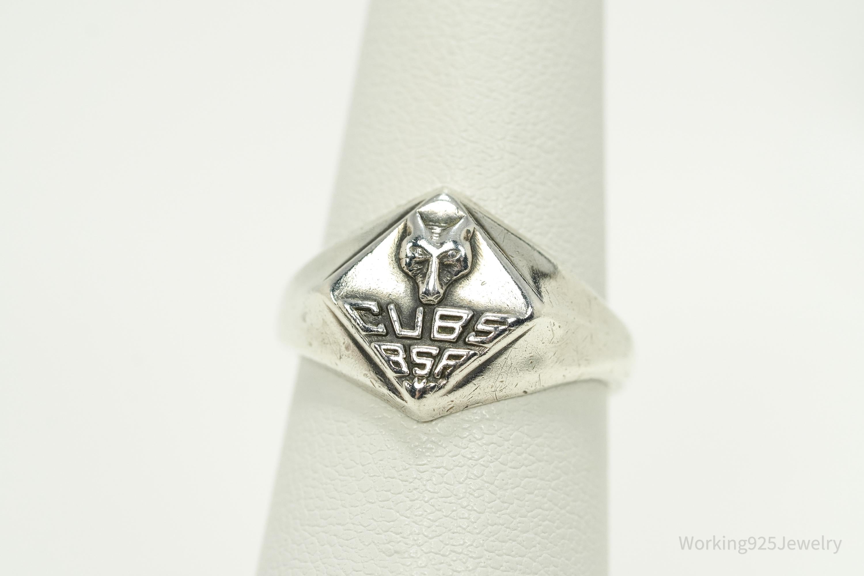 Vintage 1960s Cub Scout Sterling Silver Ring - Size 6.75