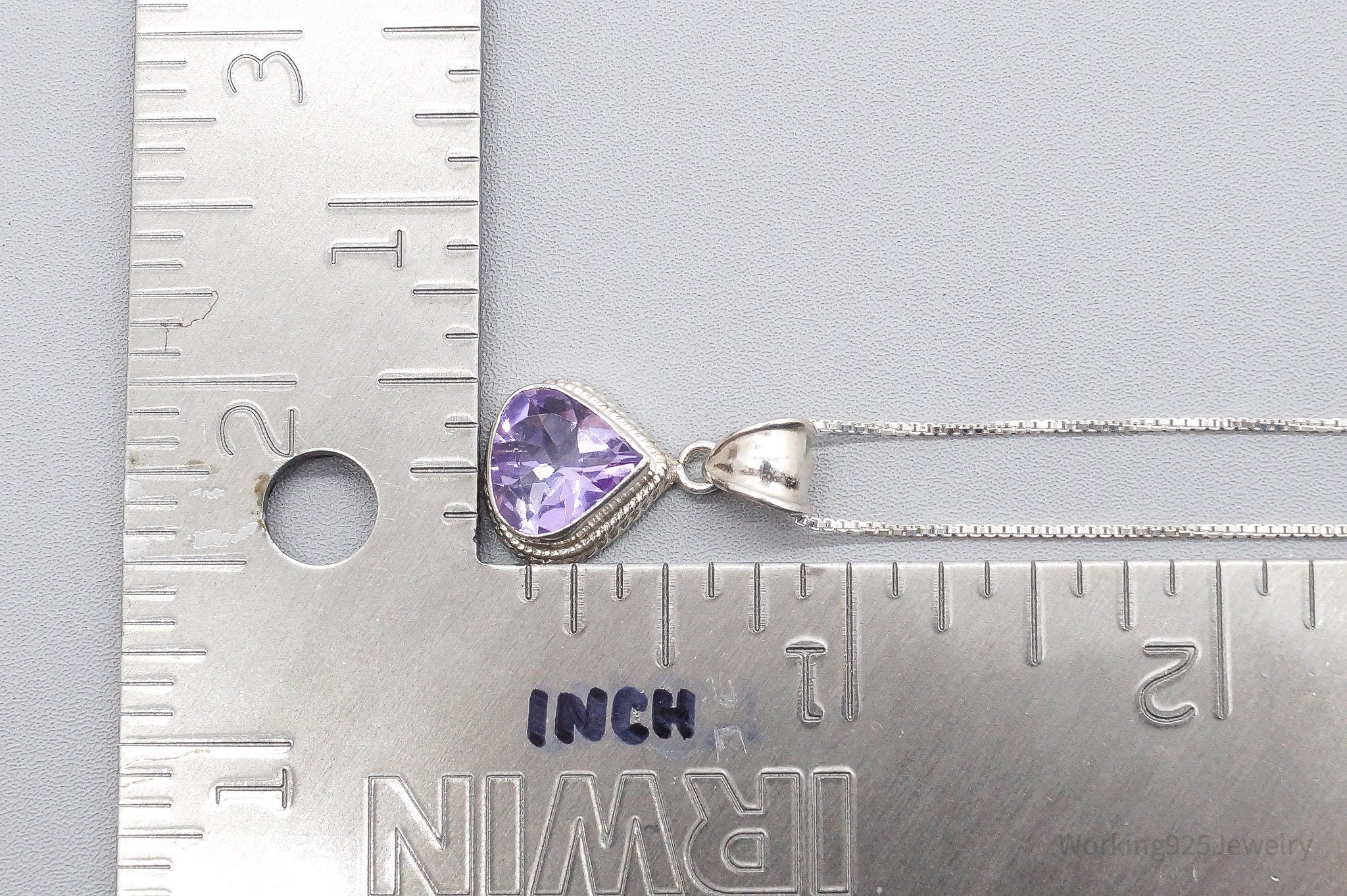 Vintage Amethyst Sterling Silver Necklace 18"