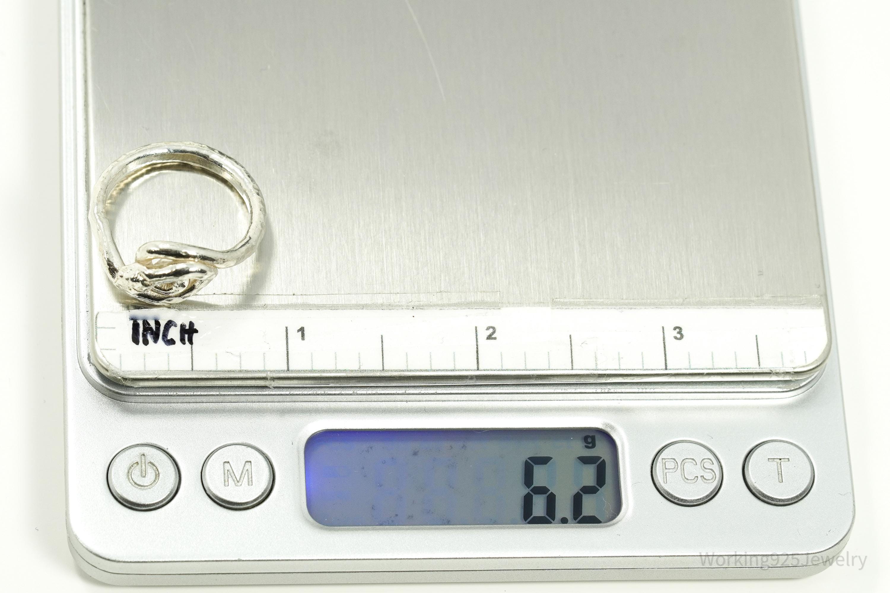 Vintage Handmade Wrapped Snake Sterling Silver Ring - Size 9.5