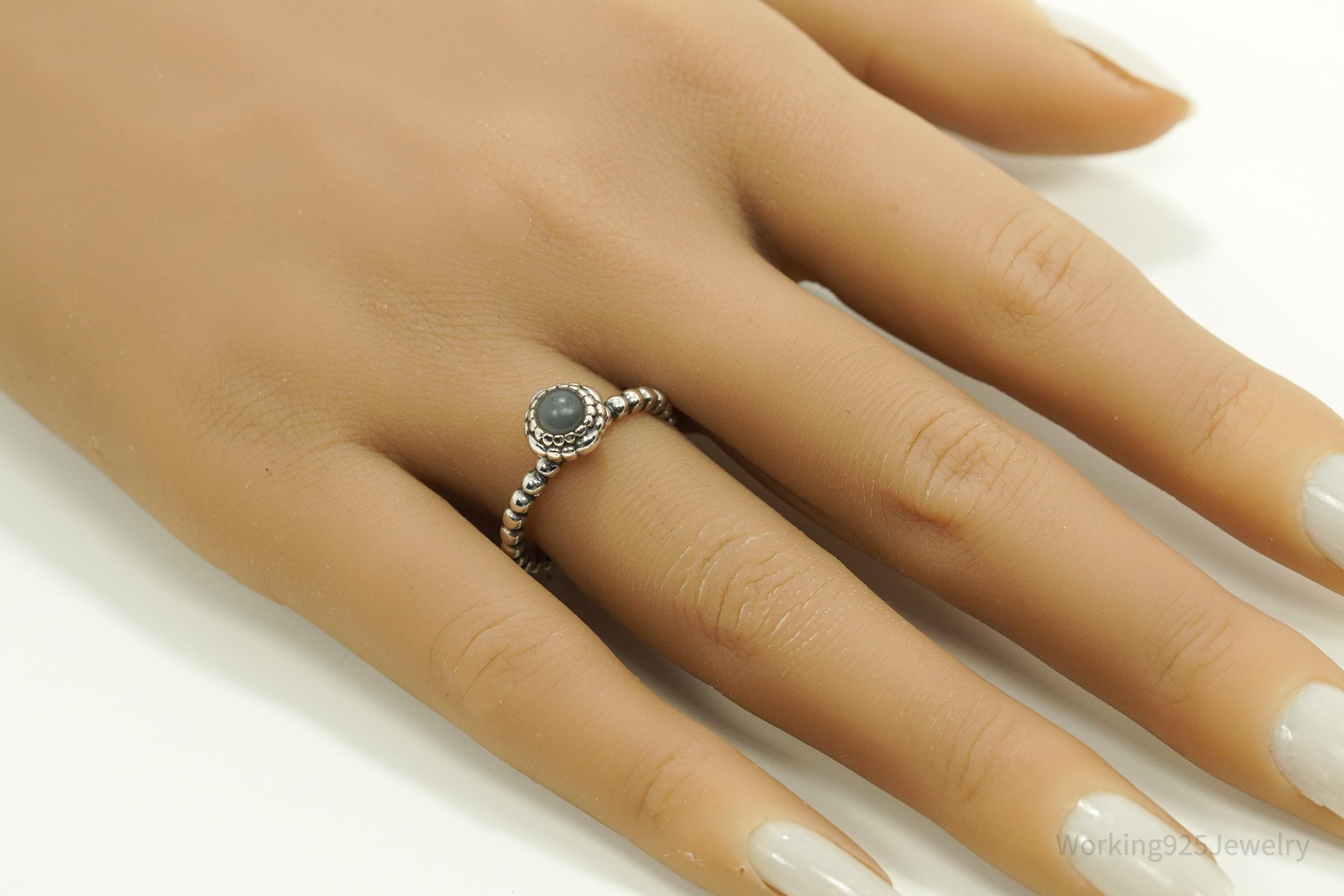 Designer Pandora March Birthday Blooms Sterling Silver Ring - Size 7