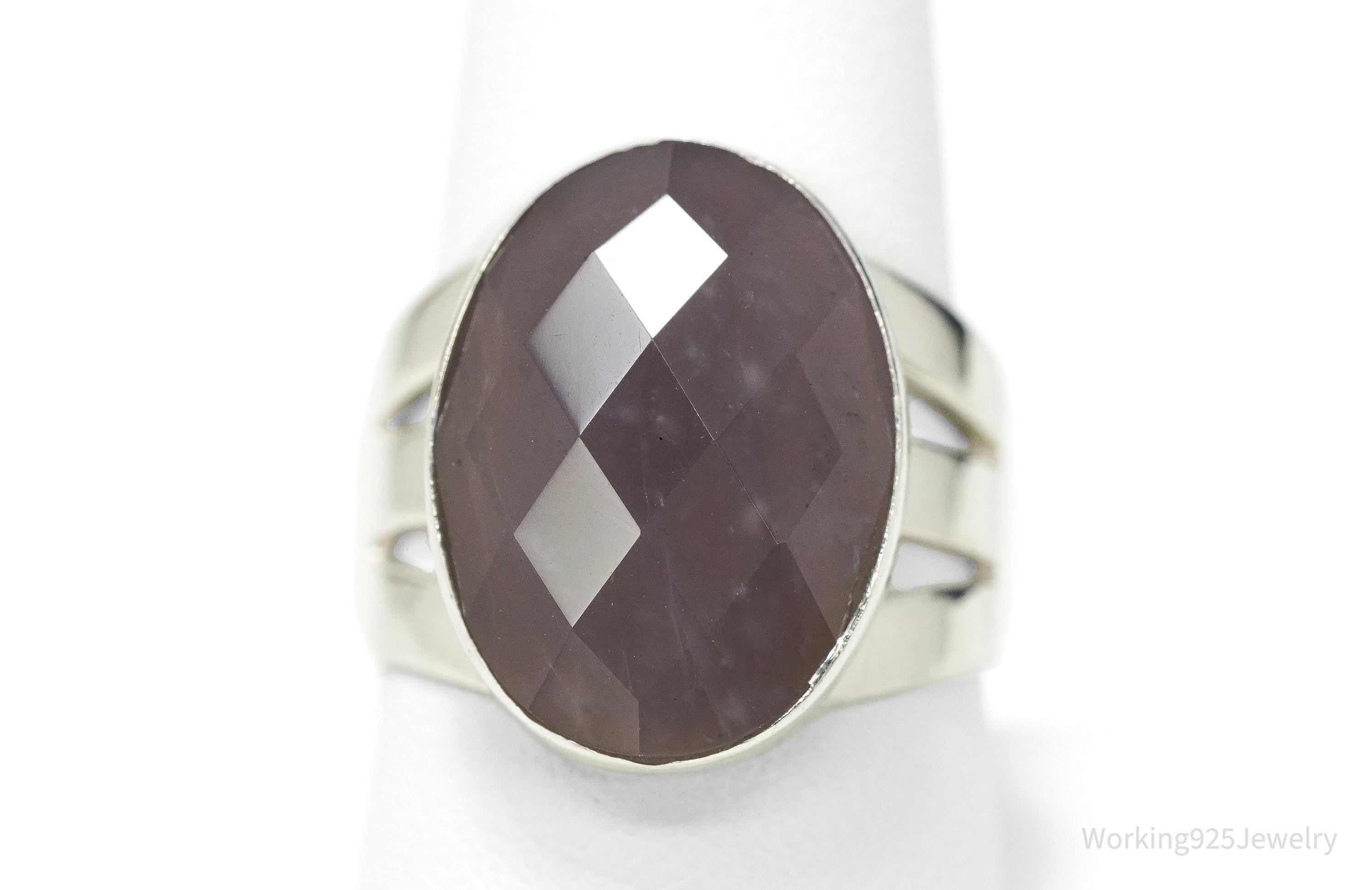 Vintage Desert Rose Trading Co Checkerboard Quartz Sterling Silver Ring - Size 9