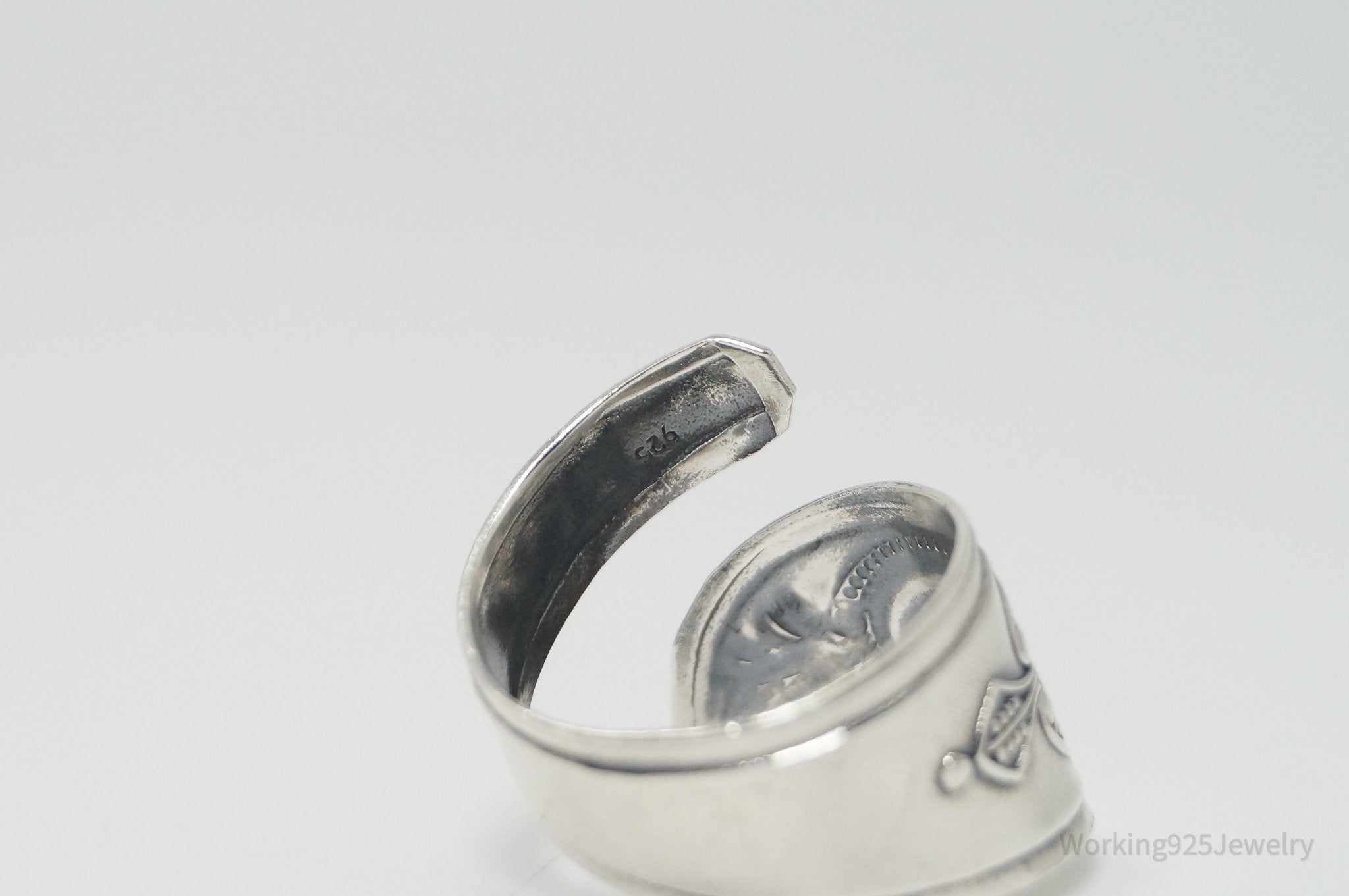 Vintage Sterling Silver Spoon Wrap Ring - Size 10.5 - Adjustable