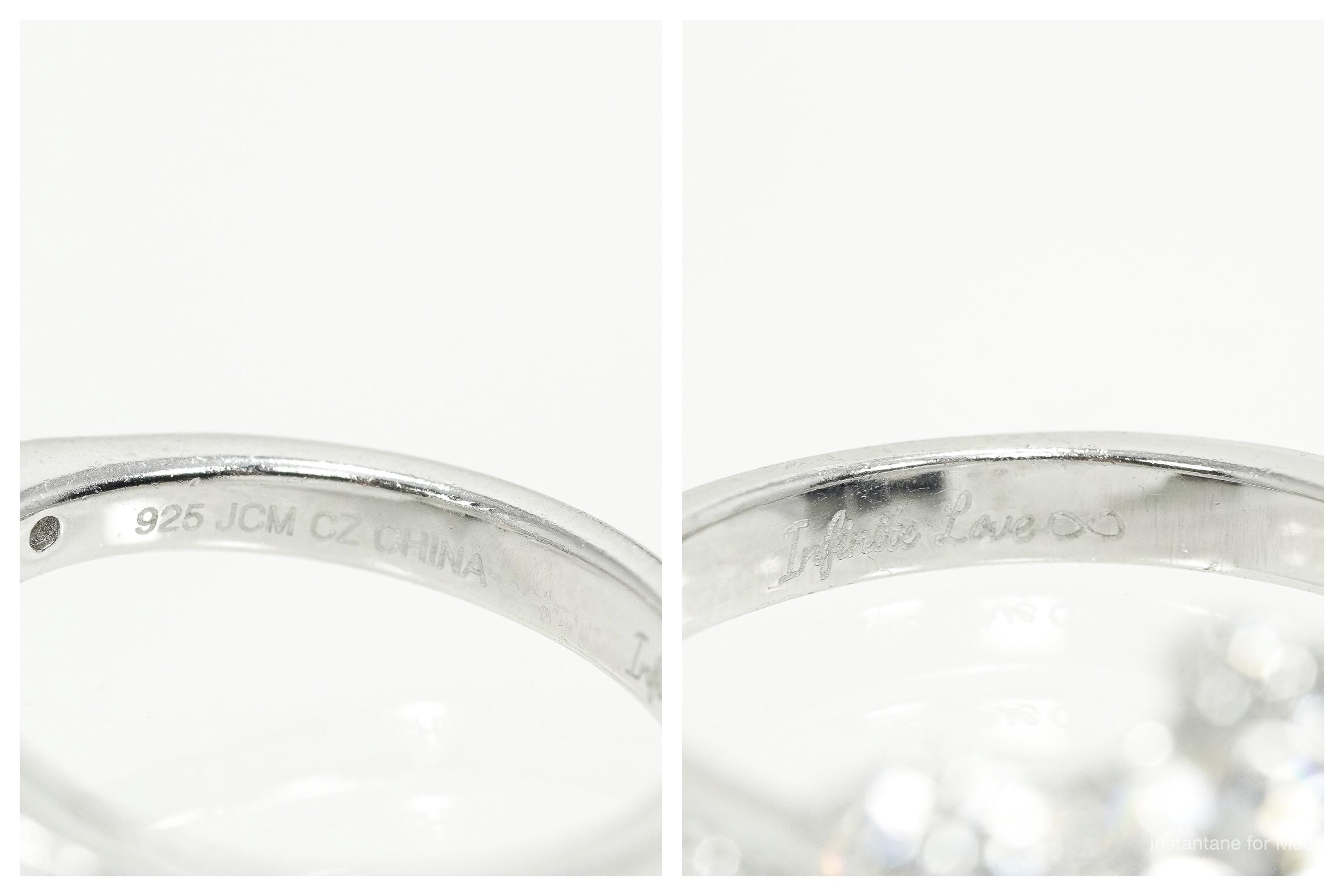 Vintage JCM Cubic Zirconia Sterling Silver Ring - Size 6