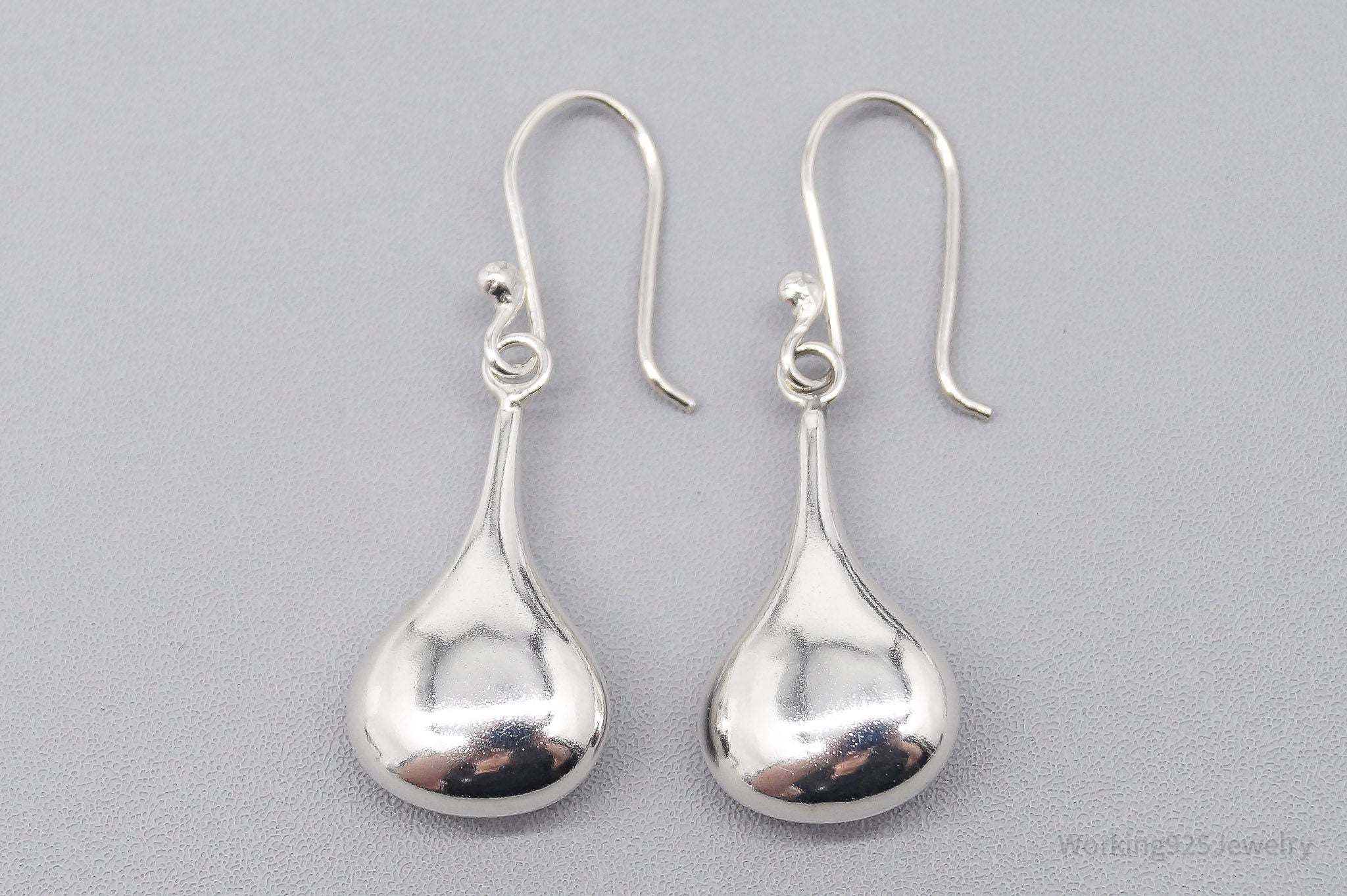 Vintage Teardrop Sterling Silver Earrings