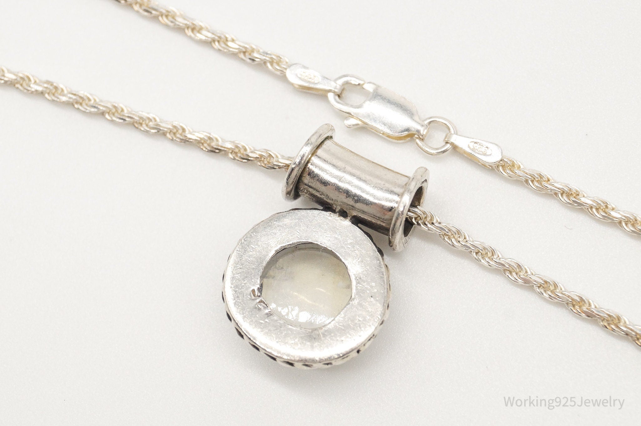 Vintage Moonstone Sterling Silver Necklace