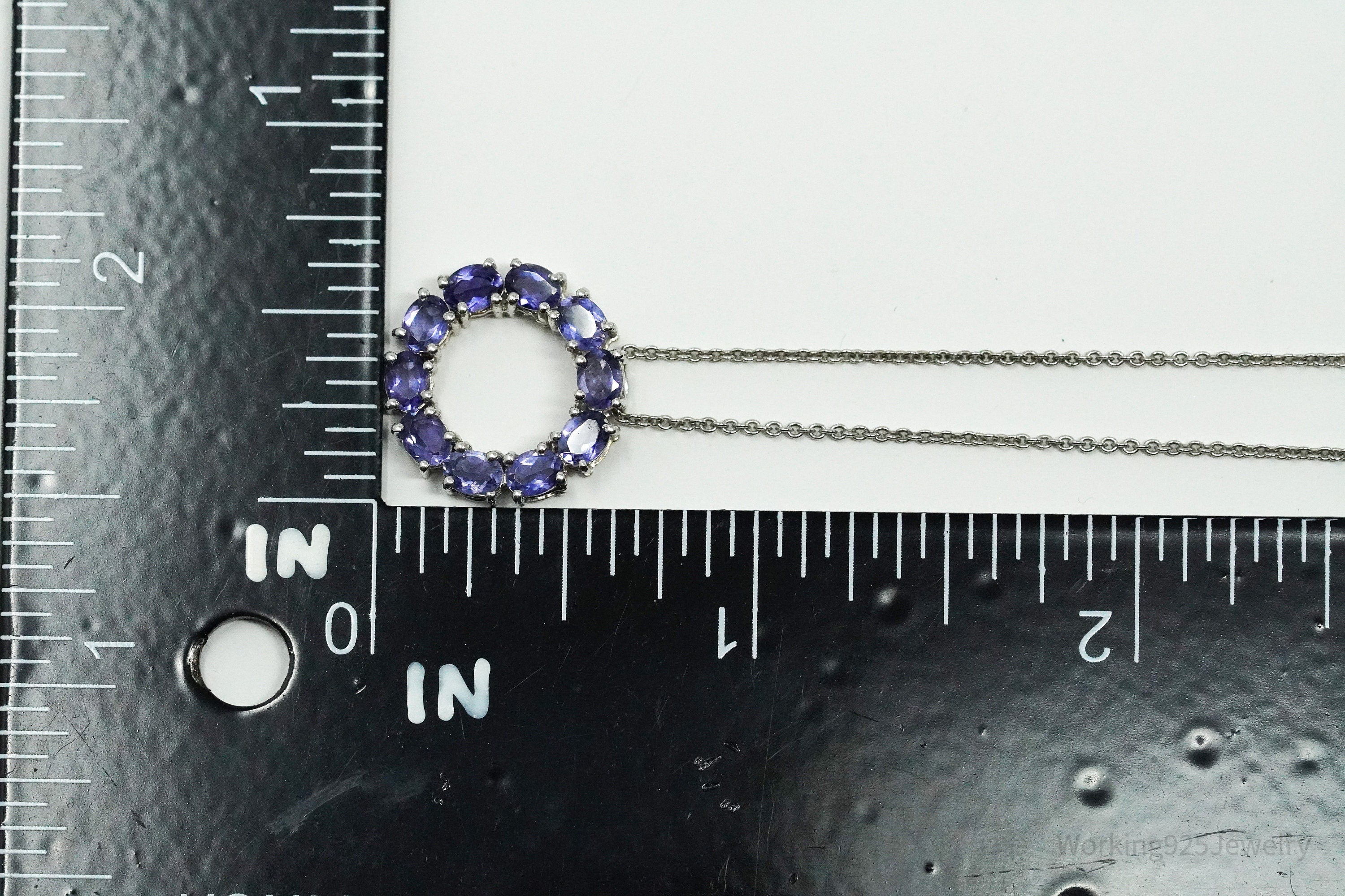 Tanzanite Sterling Silver Necklace 18"