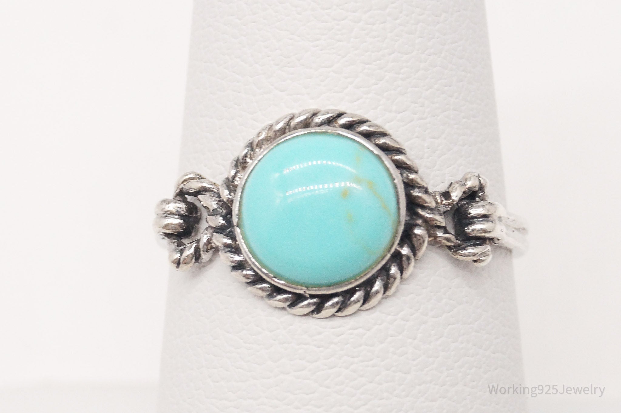 Vintage Turquoise Sterling Silver Ring - Size 7.5