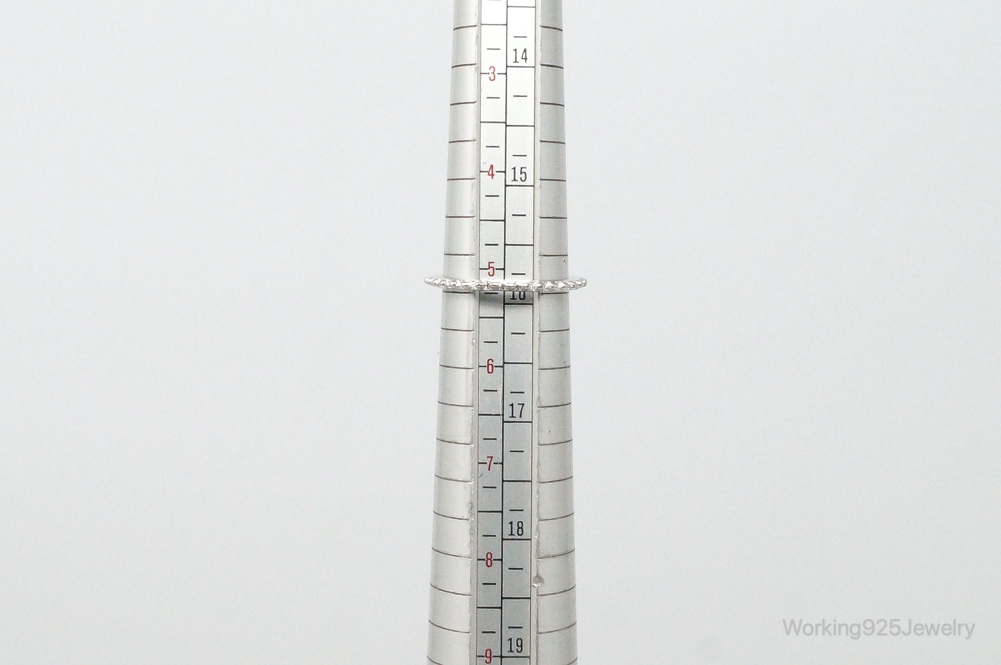 Designer Joseph Esposito Green Cubic Zirconia Sterling Silver Ring Size 5.25