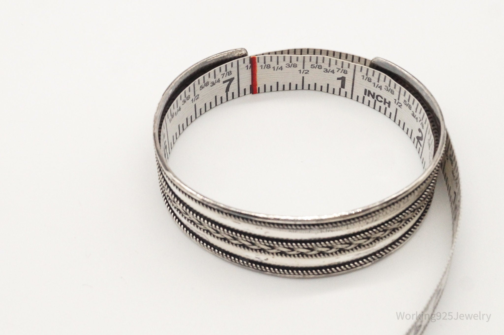 Vintage Designer BA Suarti Bali Sterling Silver Cuff Bracelet