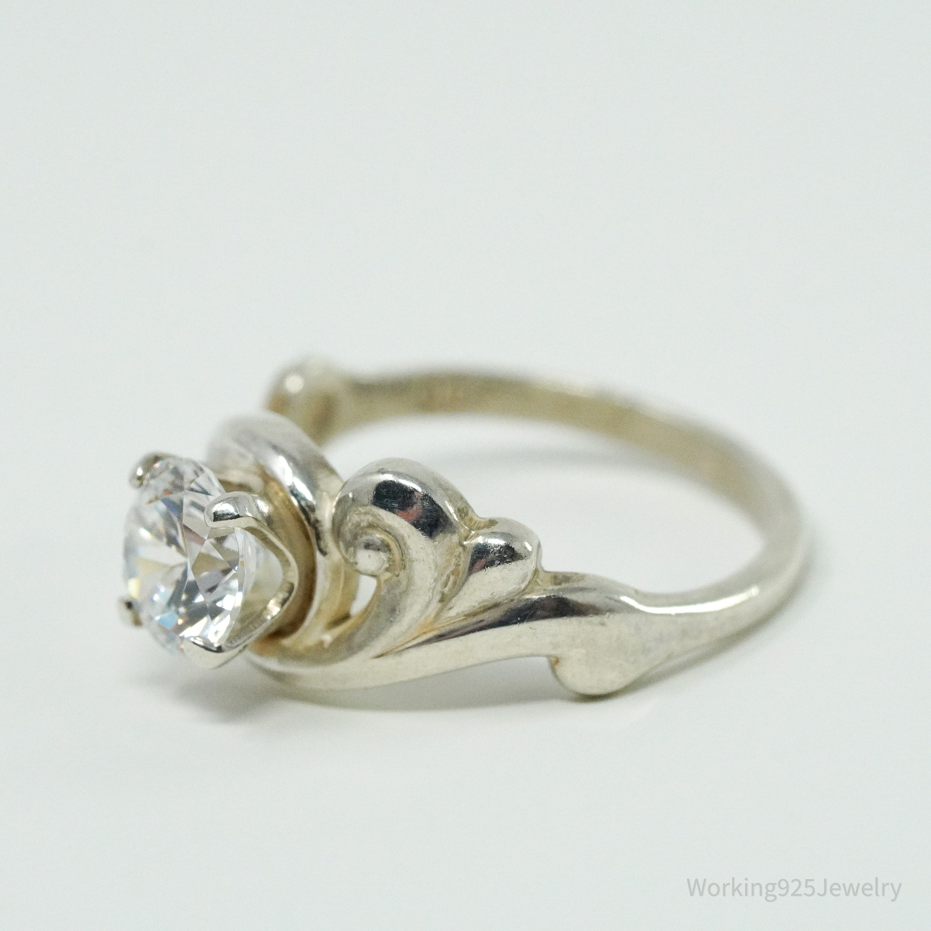 Vintage KABANA Diamonique Cubic Zirconia Sterling Silver Ring - Size 5