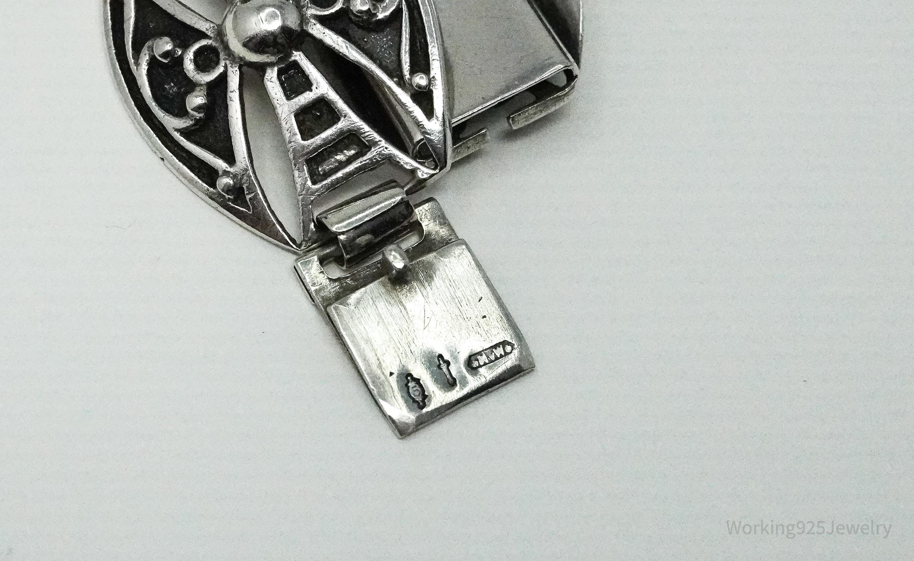 Vintage Dutch Modernist Silver Bracelet - 6.5"