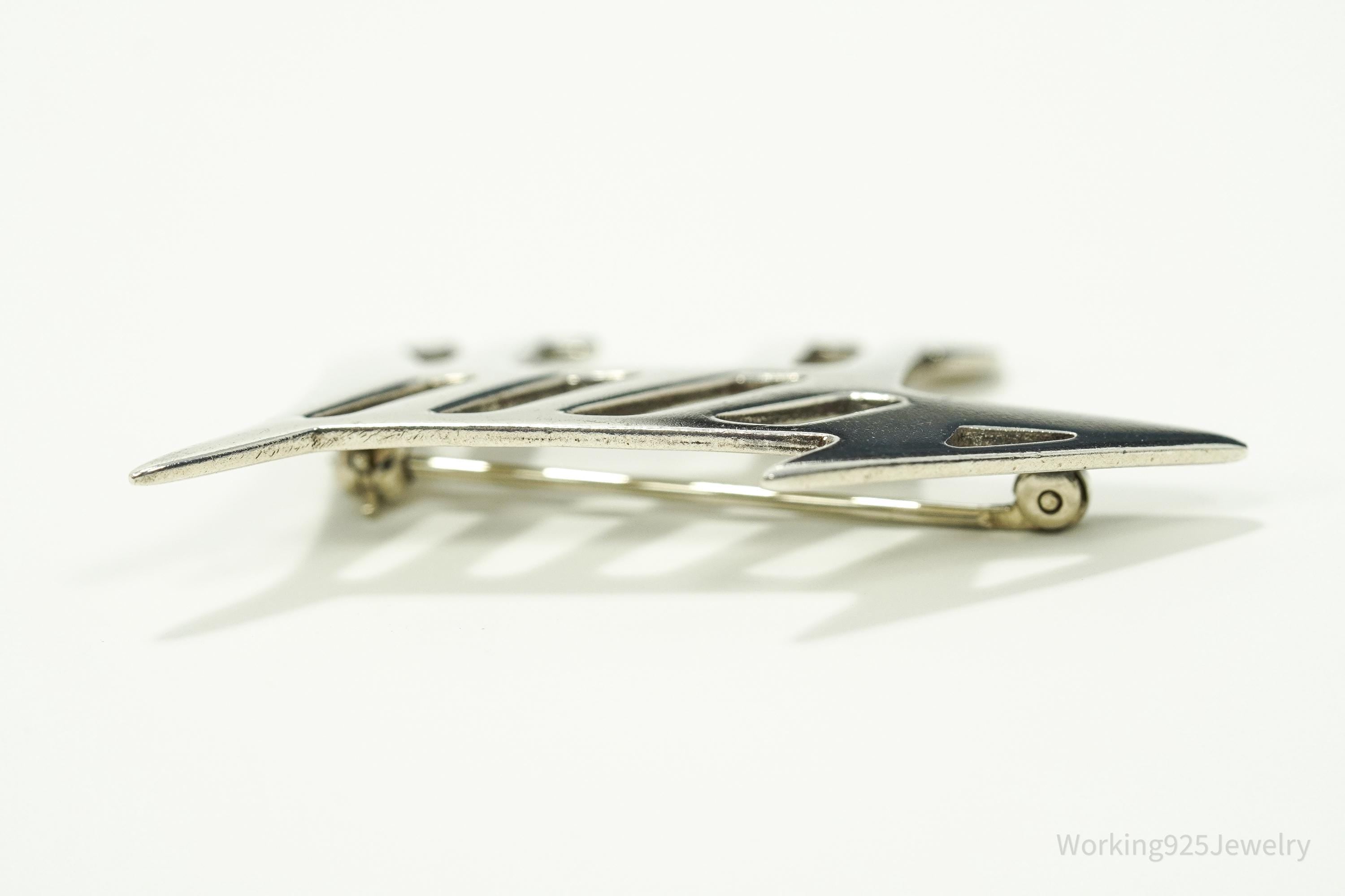 Vintage Acacia Modernist Dog Silver Brooch Pin