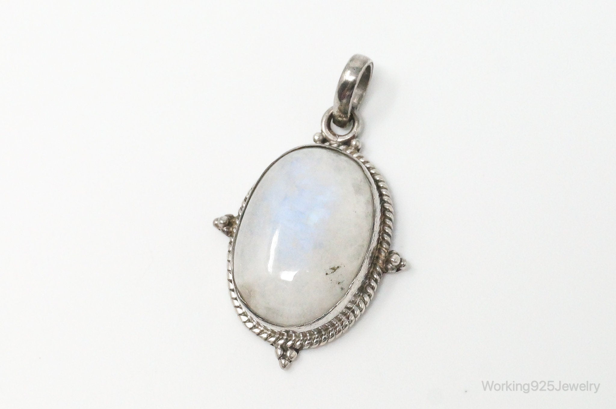 Vintage Moonstone Sterling Silver Southwestern Necklace Pendant