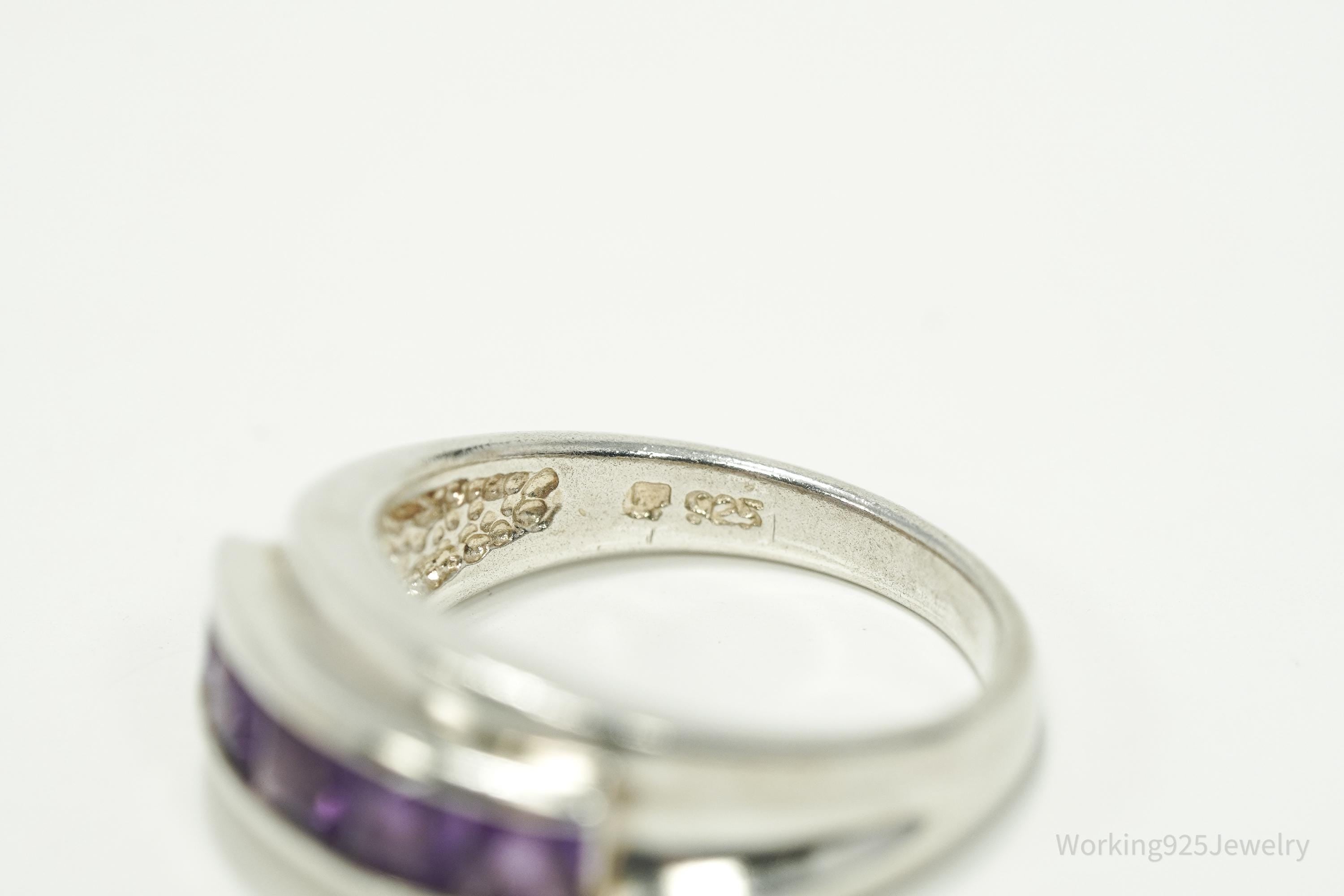 Vintage Amethyst Sterling Silver Ring - Size 9