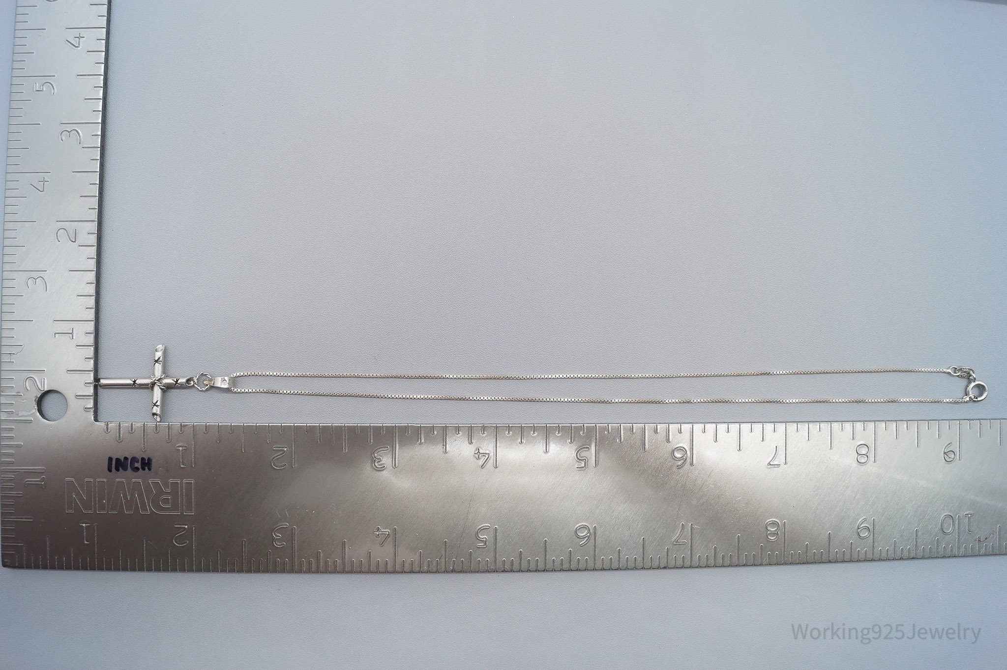 Vintage Cross Sterling Silver Necklace 16"