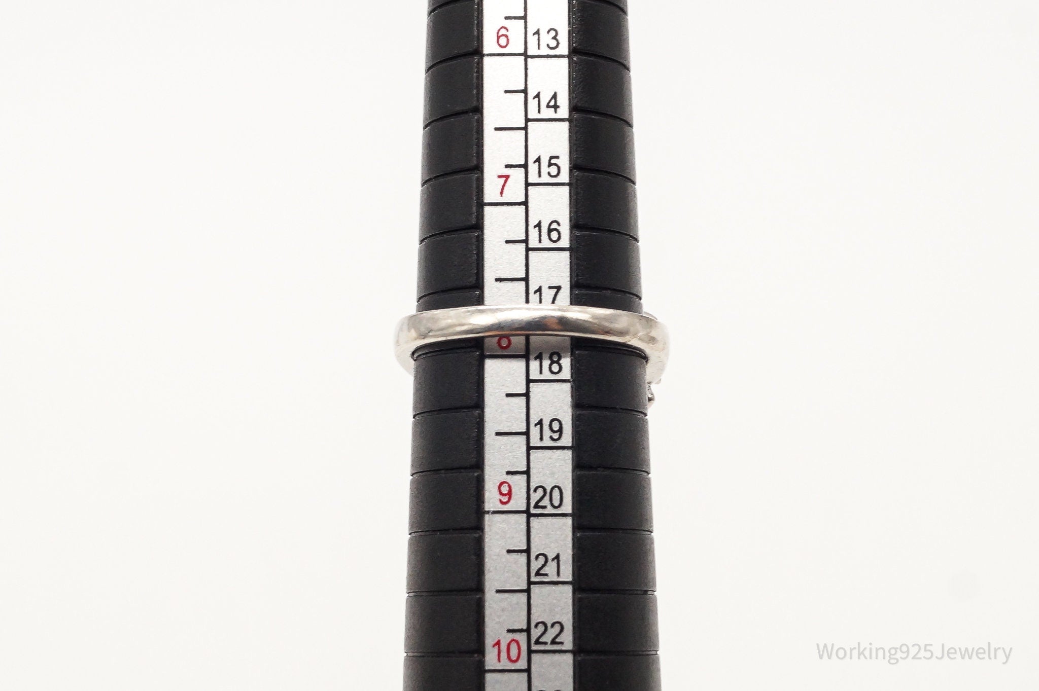 Vintage Amethyst Cubic Zirconia Sterling Silver Ring - Size 7.75