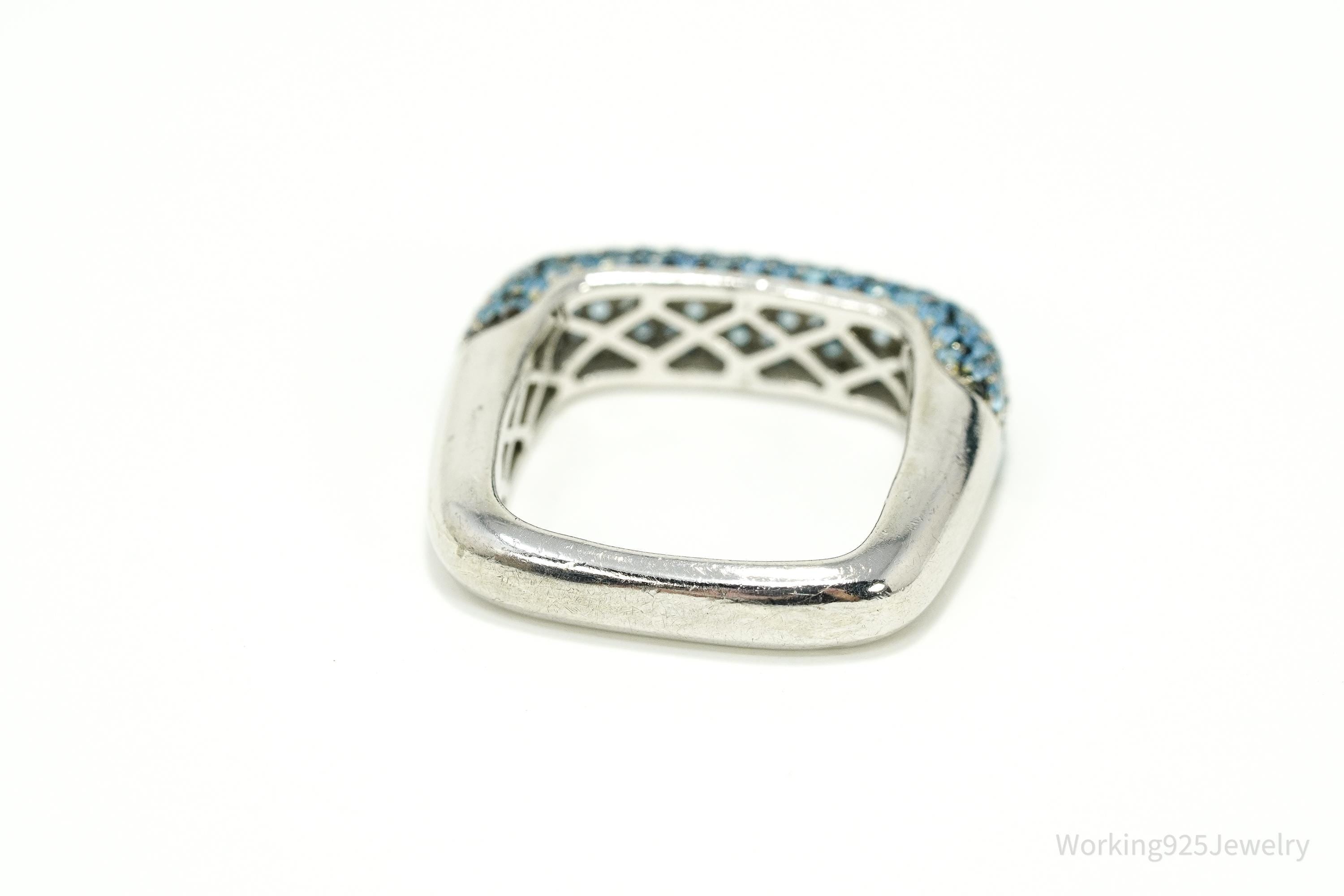 Vintage Blue Topaz Sterling Silver Ring - Size 6.25