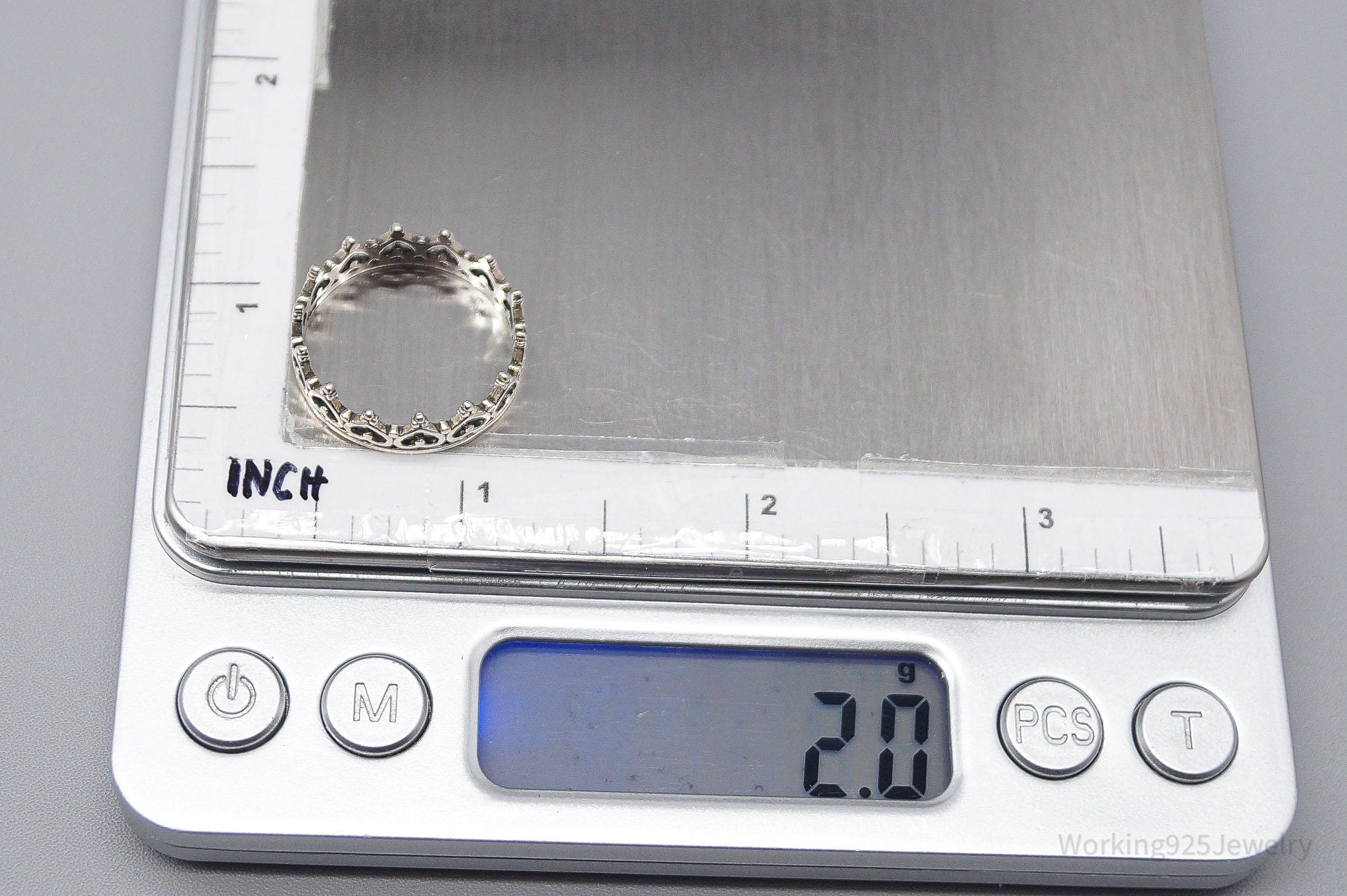 Vintage Crown Sterling Silver Ring - Size 8.75