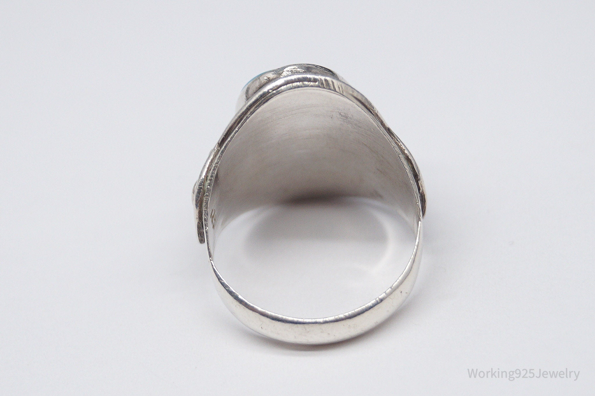 Vintage Turquoise Sterling Silver Ring - Size 8.75