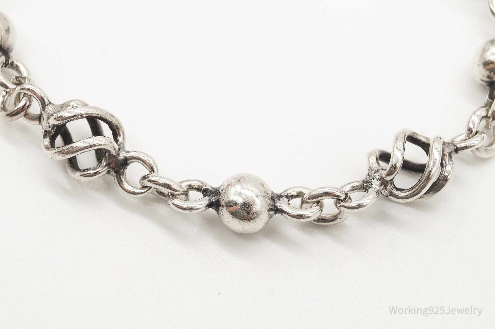 Vintage Modernist Silver Link Bracelet