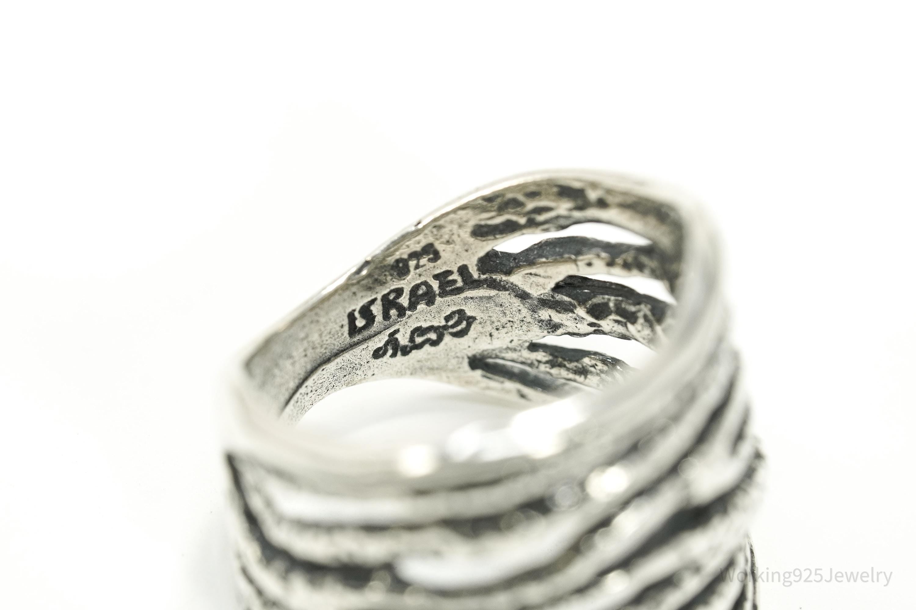 Vintage Shablool Didae Textured Sterling Silver Band Ring Size 6