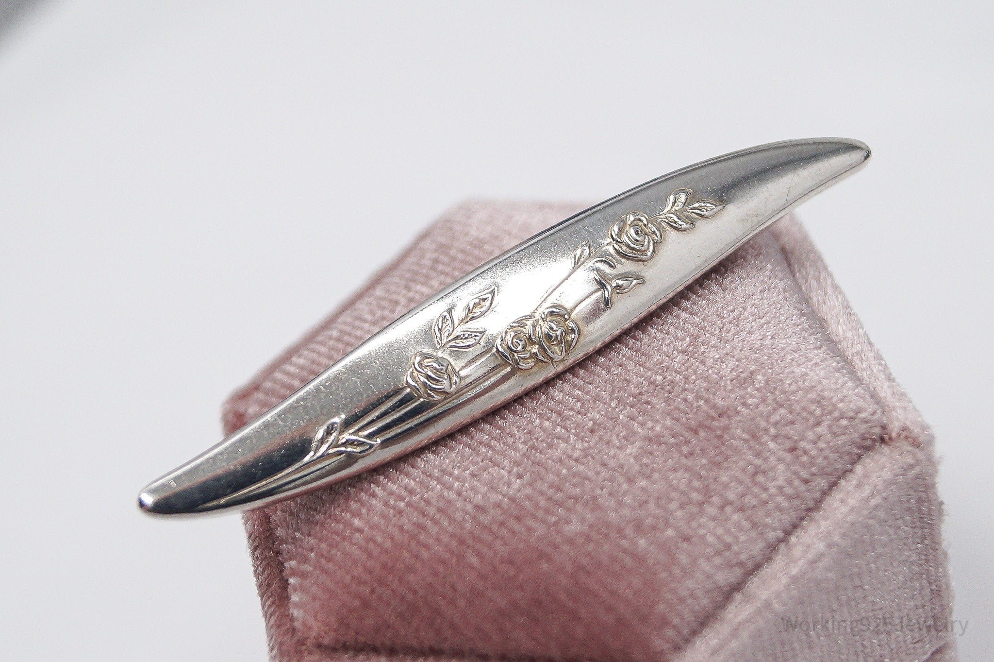 Antique Floral Silver Brooch Pin