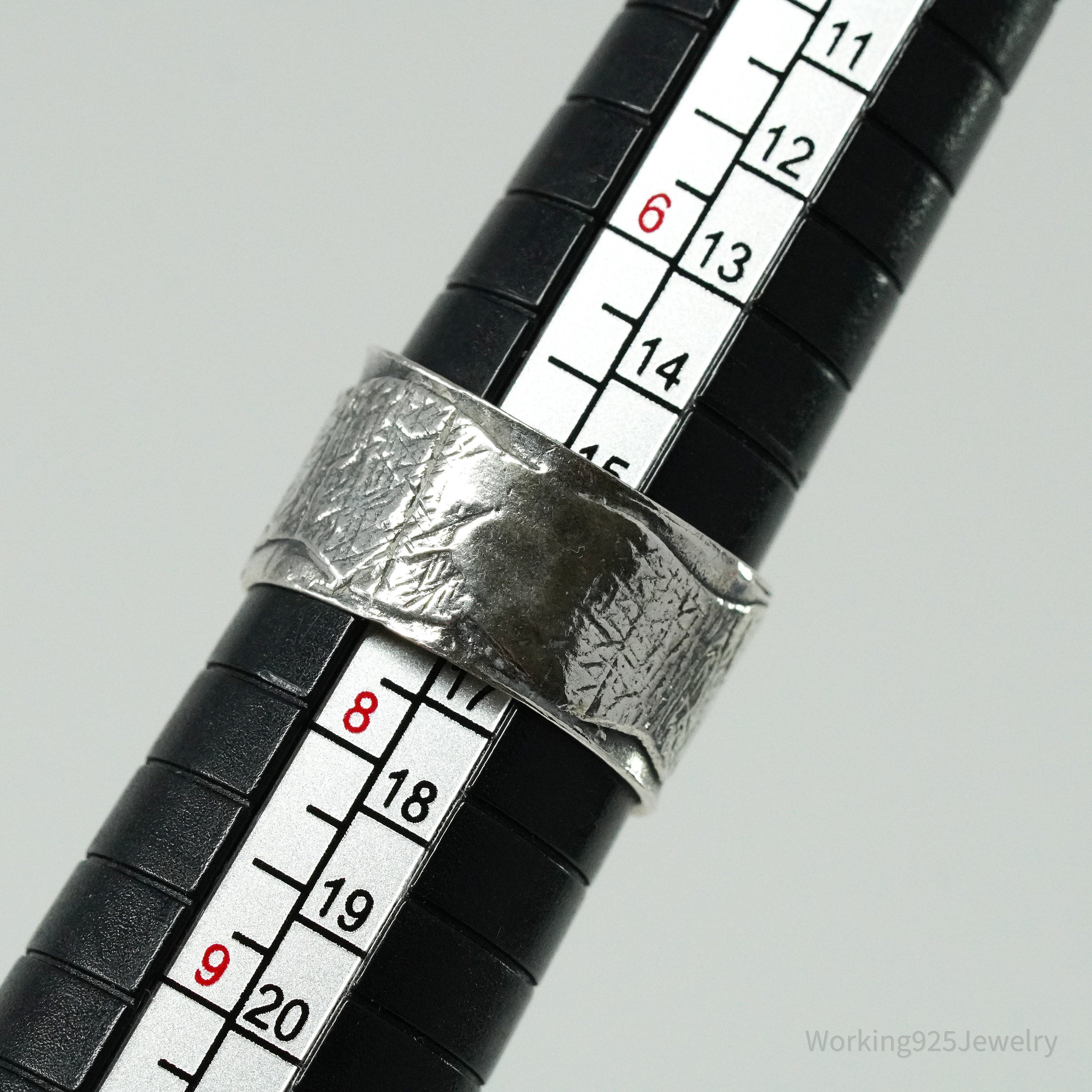 Vintage Designer Large Cubic Zirconia Sterling Silver Ring - Size 7.5