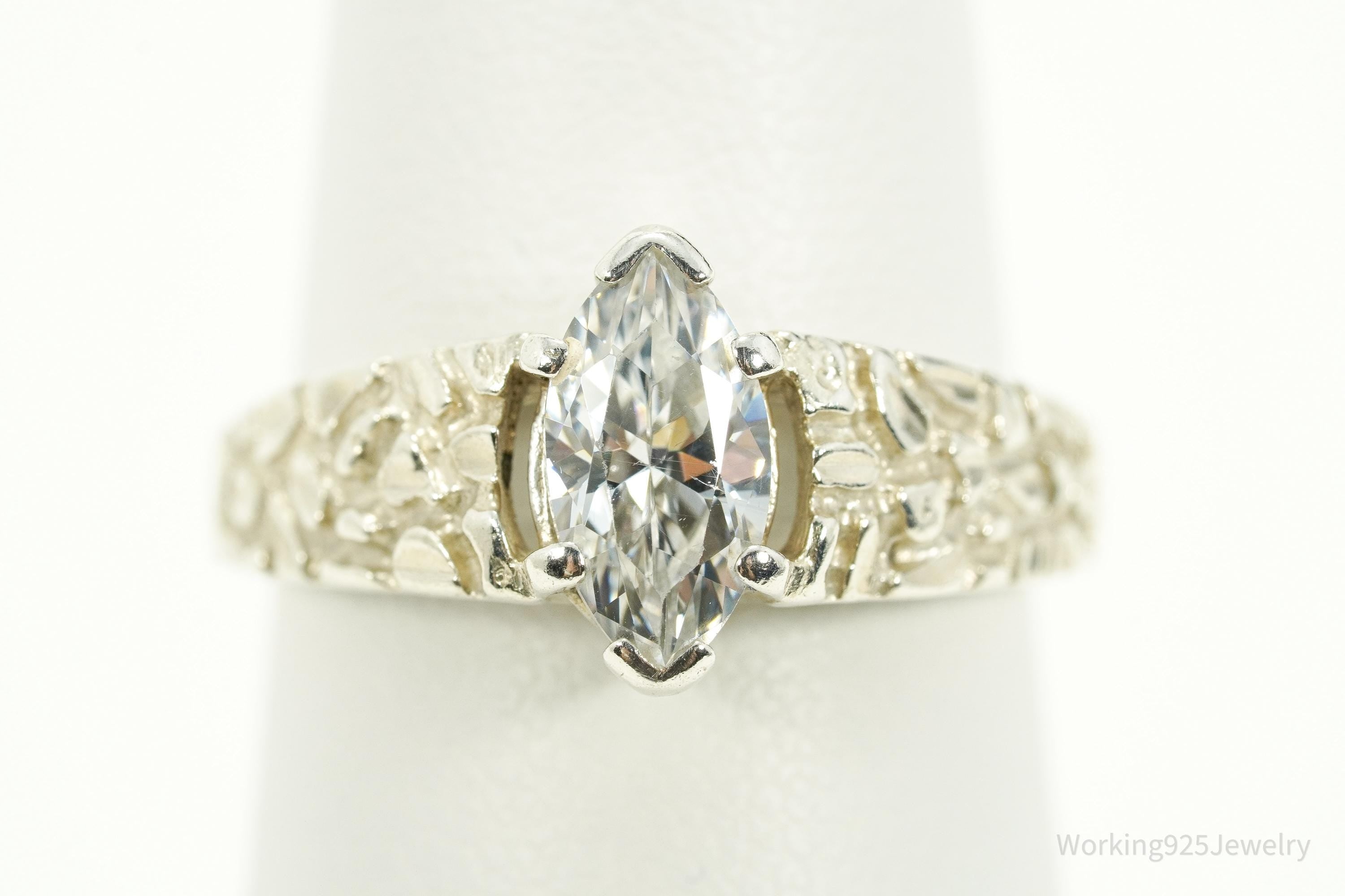 Vintage KABANA Cubic Zirconia Sterling Silver Ring - Size 7