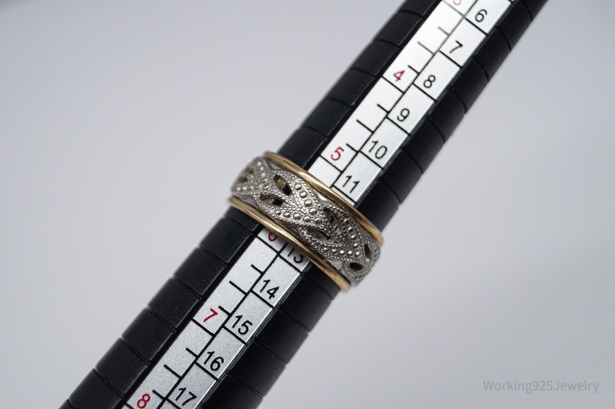 Vintage Vargas Mfg. Co. 10K Gold Filled Sterling Silver Band Ring - Size 5.75