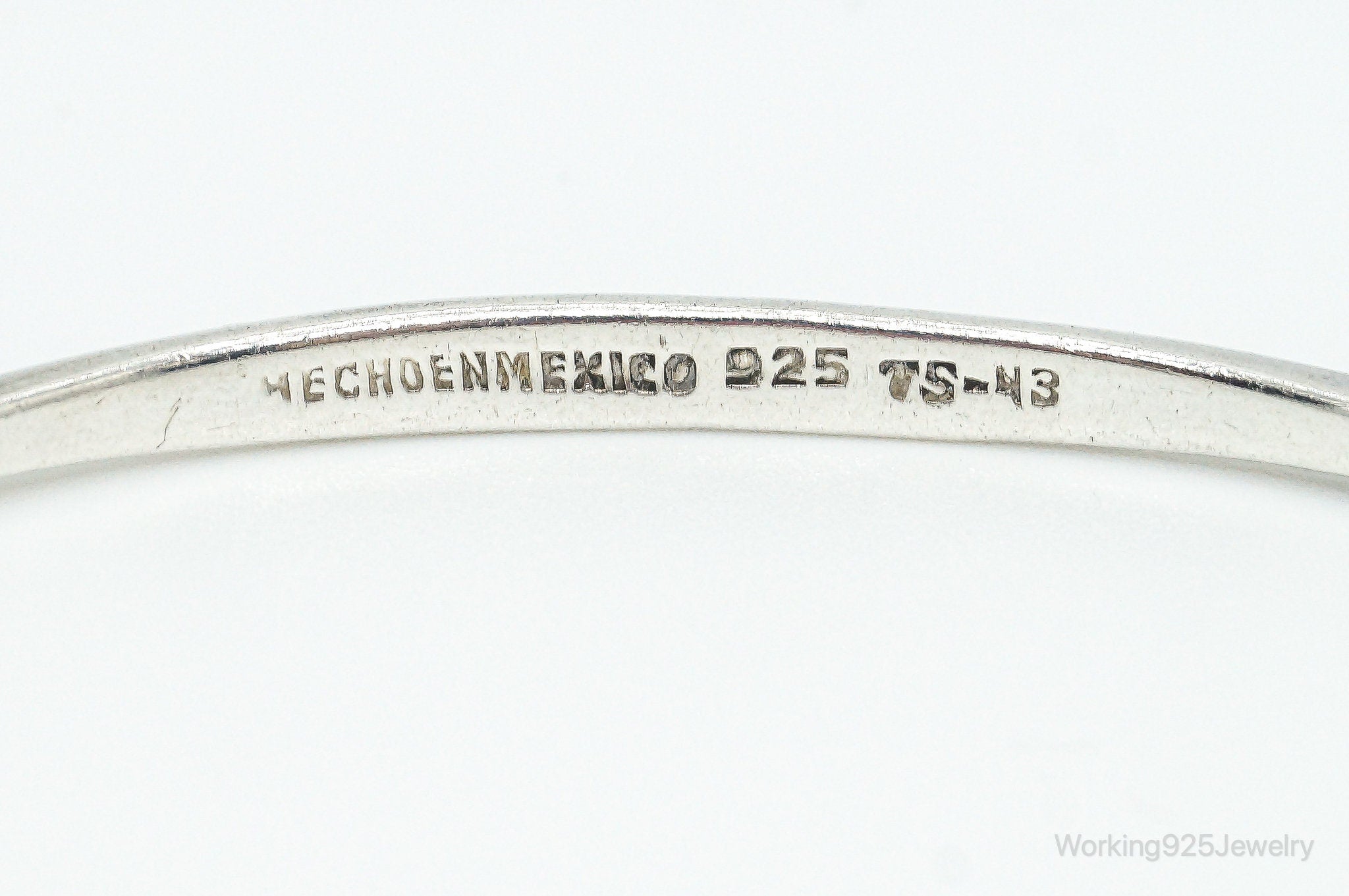 Vintage Mexico Modernist Sterling Silver Bangle Bracelet