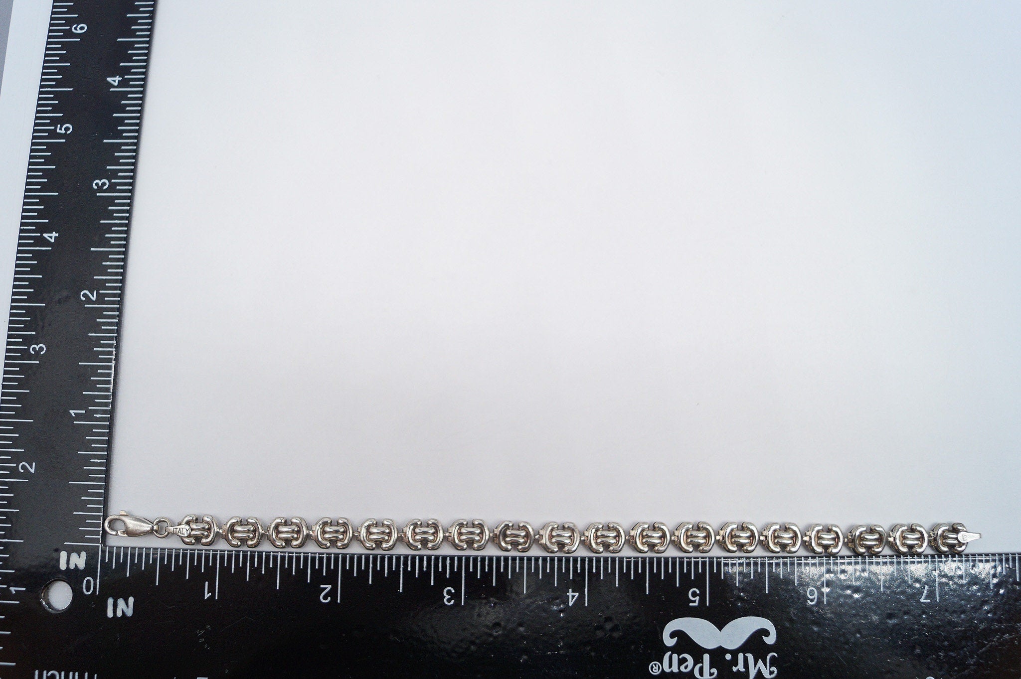 Vintage Italian Designer Sterling Silver Bracelet - 7 3/8"