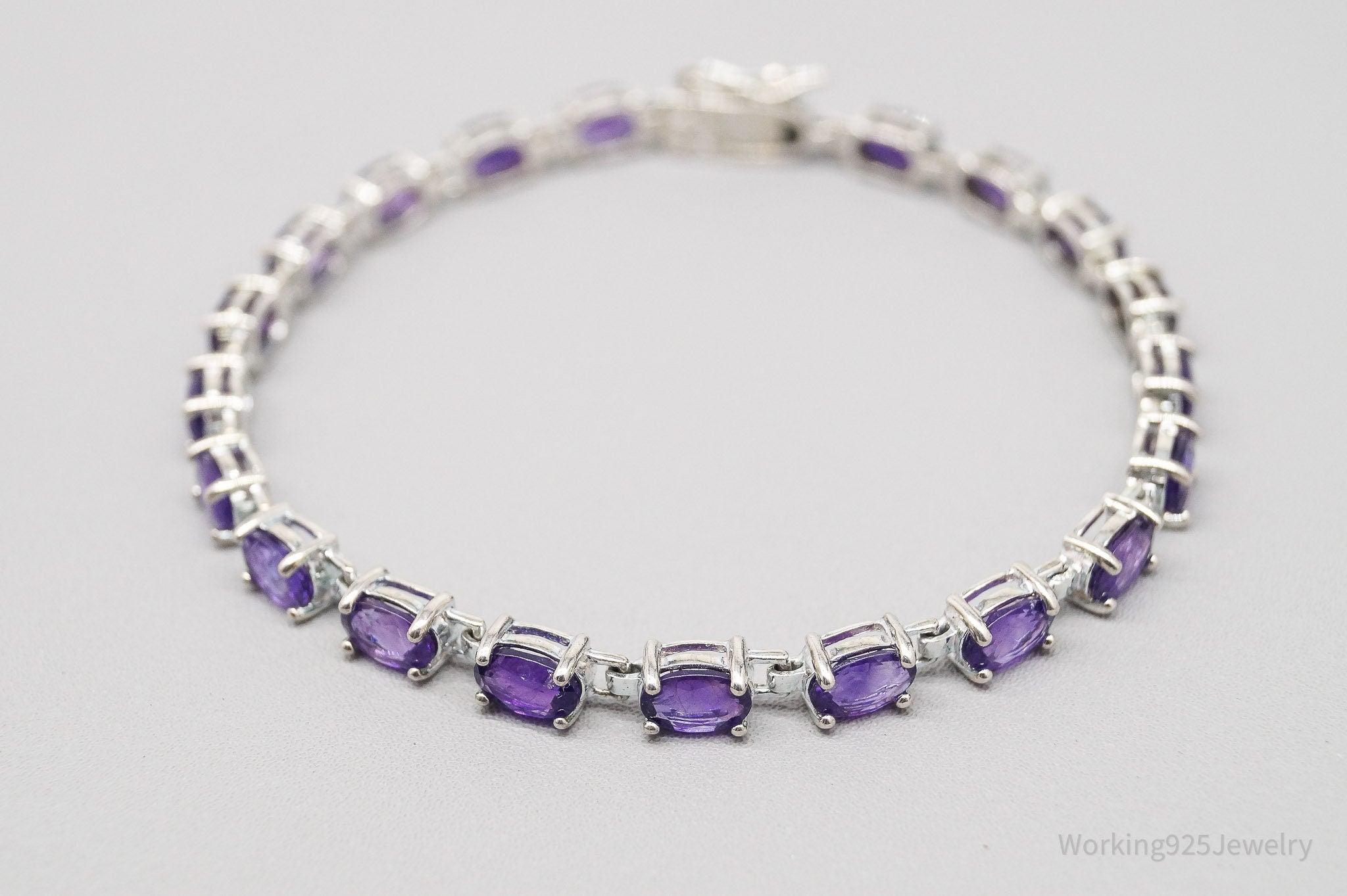 Vintage Designer Ross Simons Amethyst Sterling Silver Bracelet