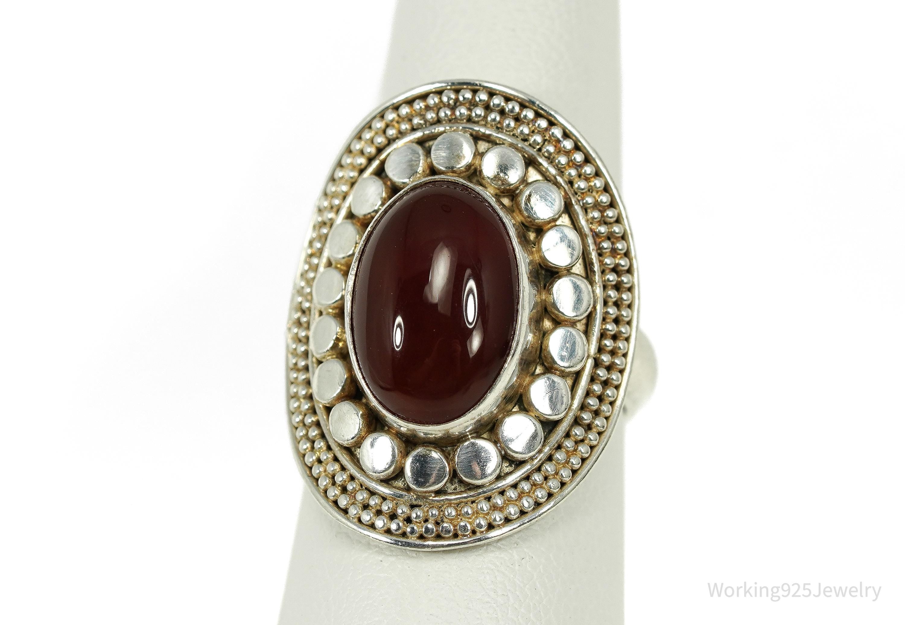 Vintage ATI Carnelian Sterling Silver Ring - Size 6